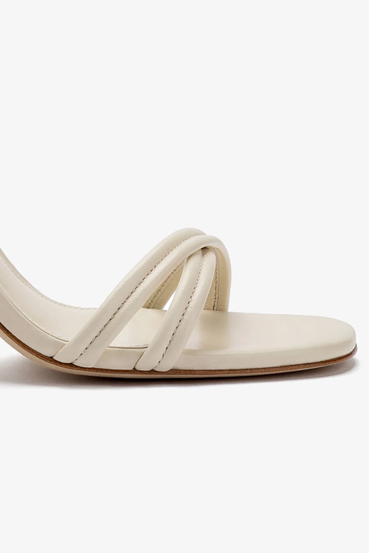 Annie Sandal In Ivory Leather - Image 4