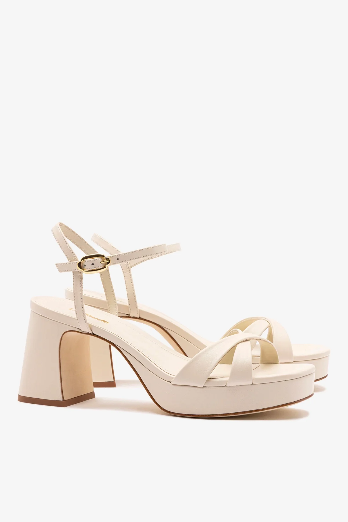 Bianca Low Sandal In Ivory Leather - Image 3