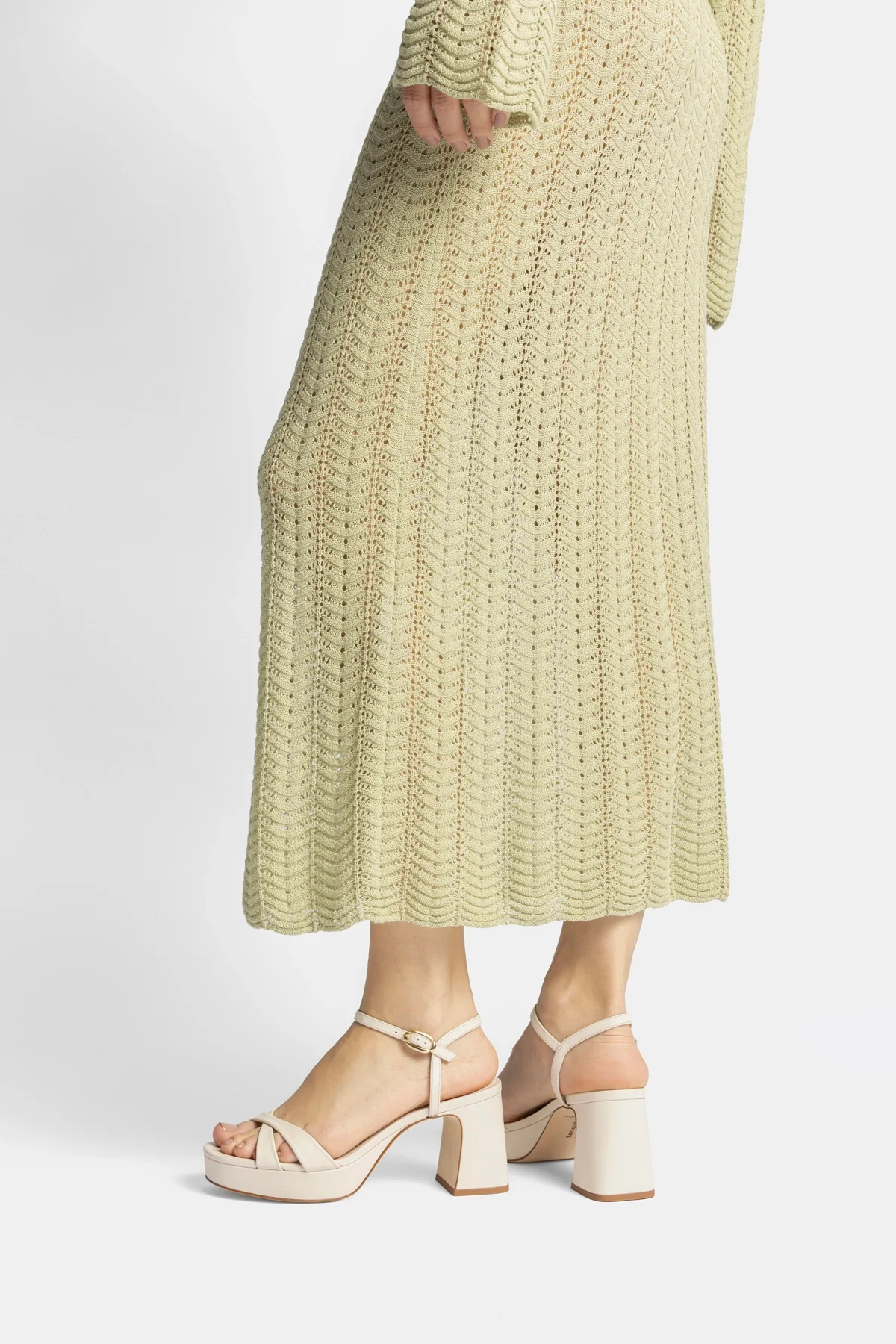 Bianca Low Sandal In Ivory Leather - Image 5