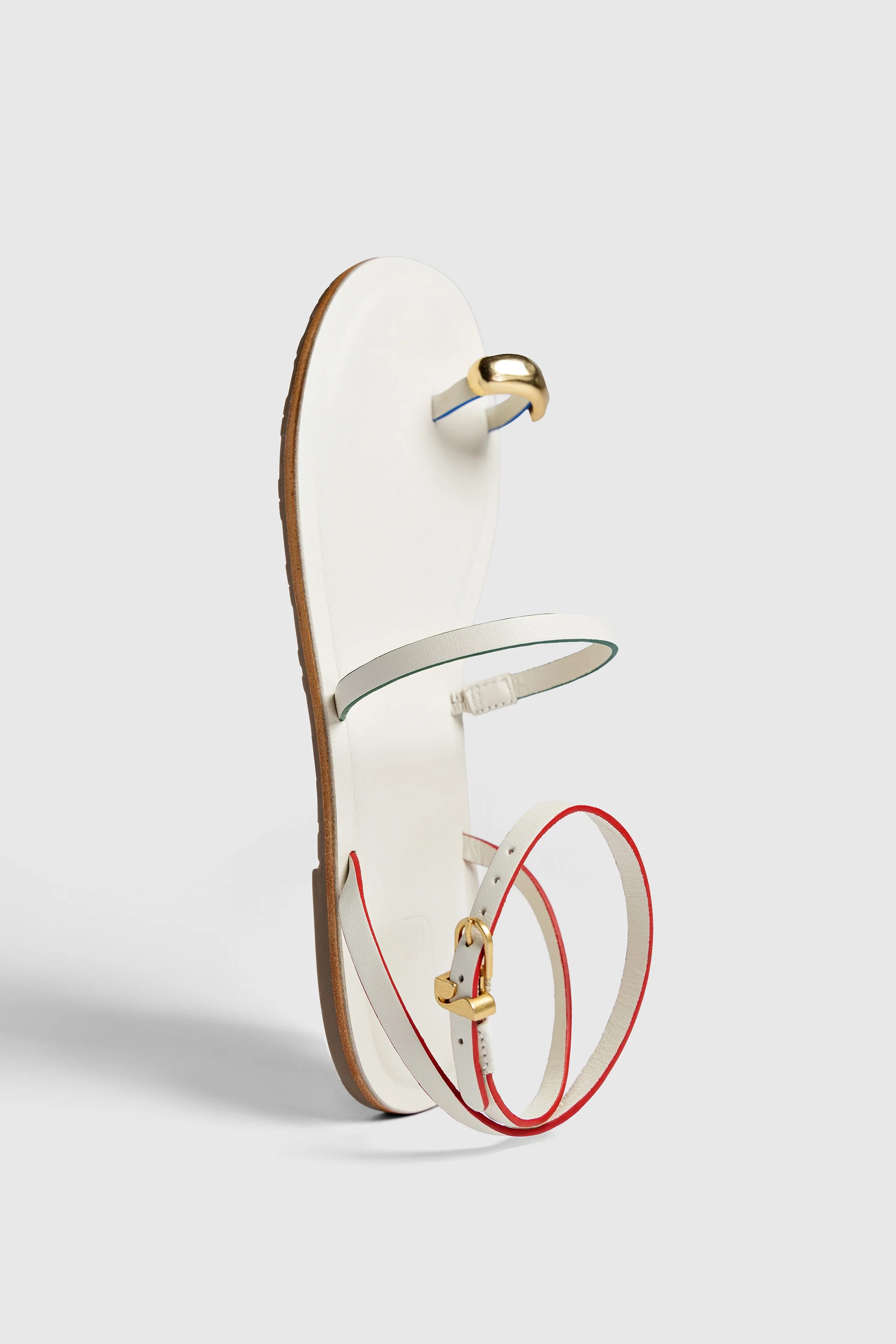 Biarritz Flat Sandal In Ivory Leather - Image 2