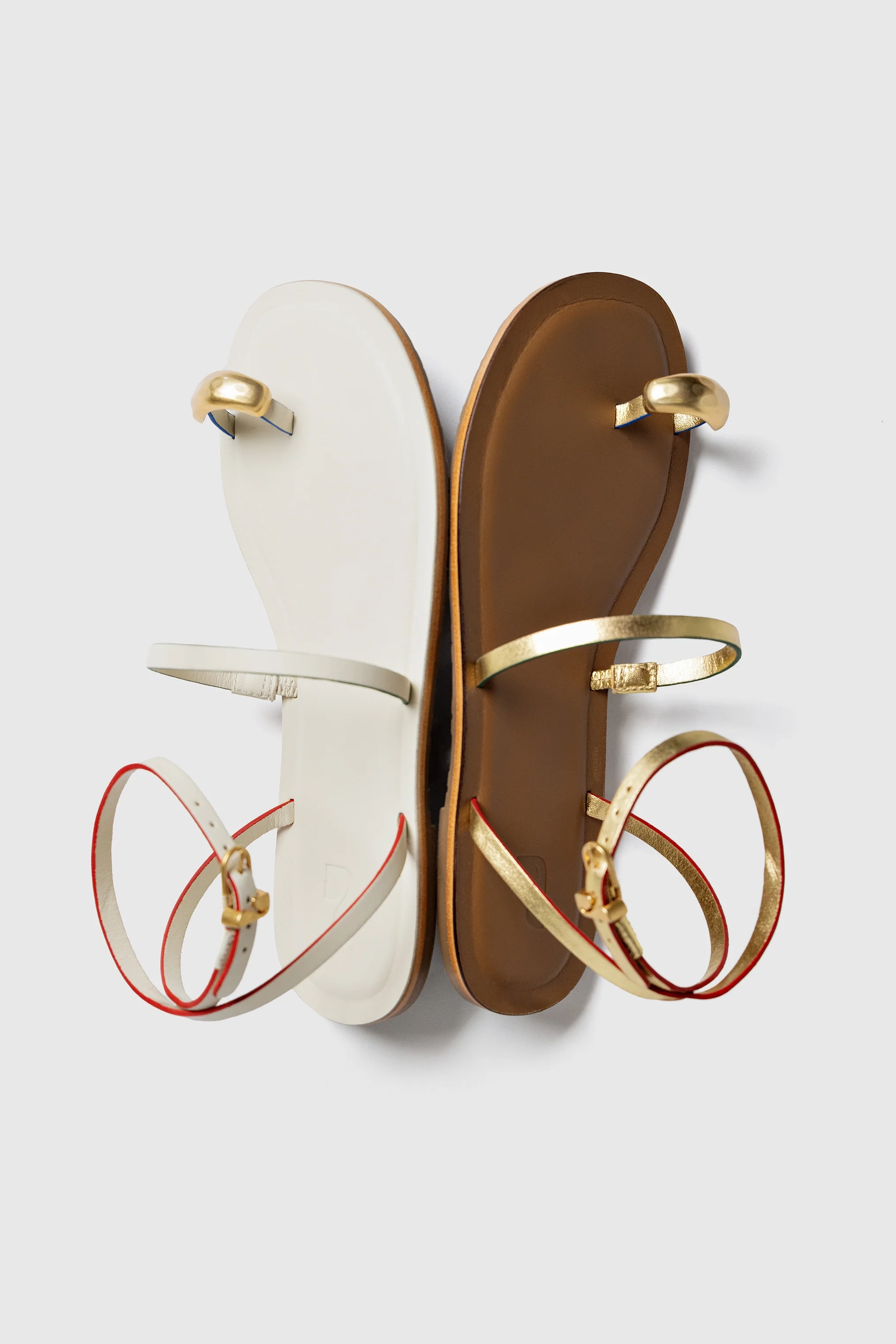 Biarritz Flat Sandal In Ivory Leather - Image 6