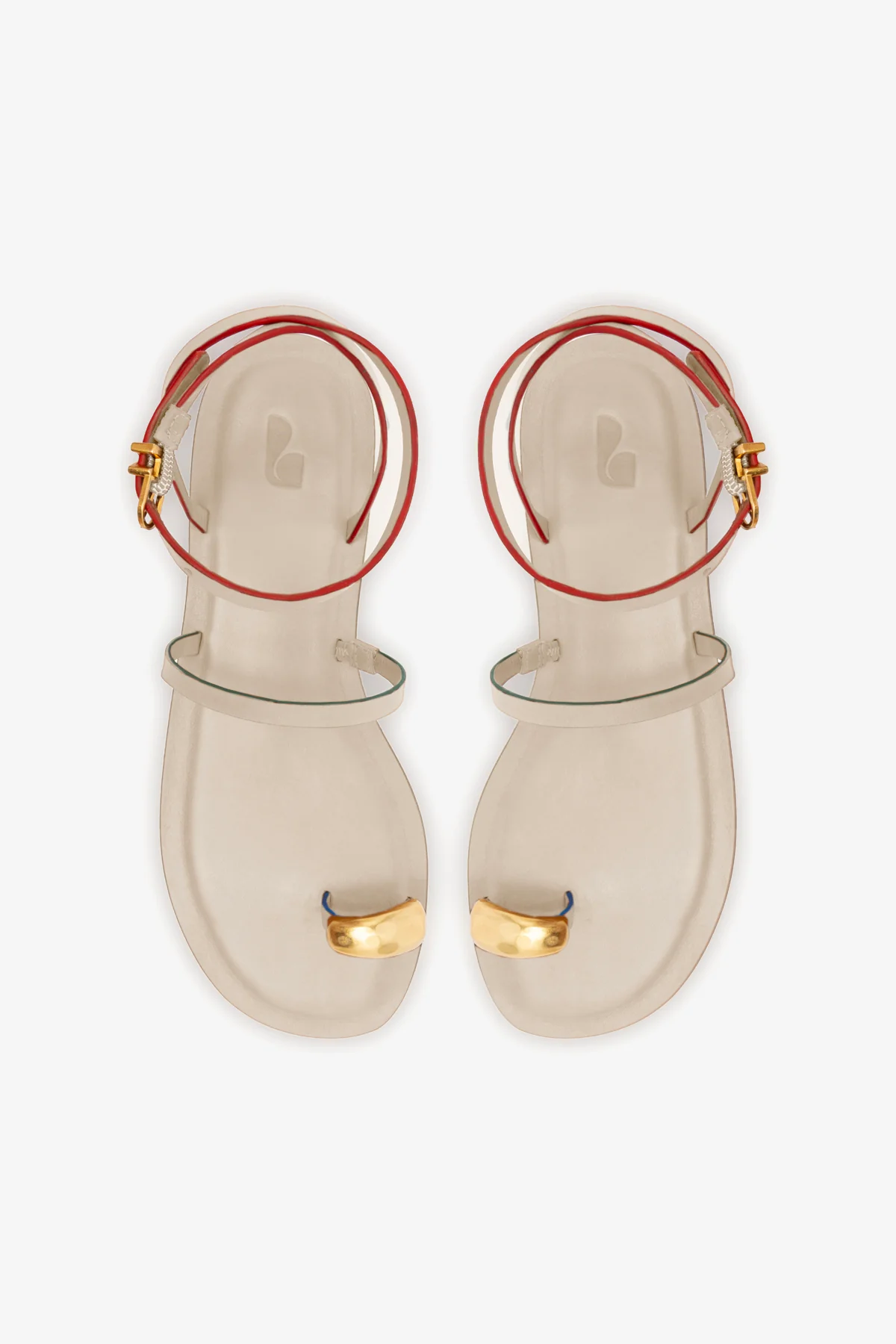 Biarritz Flat Sandal In Ivory Leather - Image 7