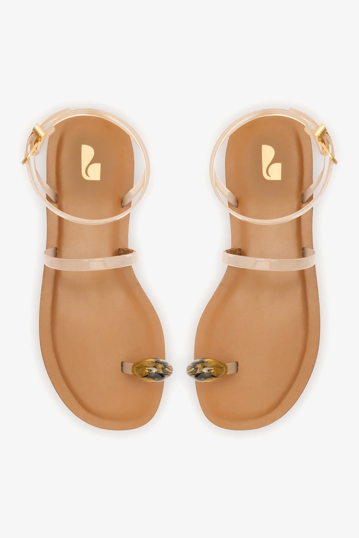 Biarritz Jelly Flat Sandal In Ivory Vinyl - Image 6