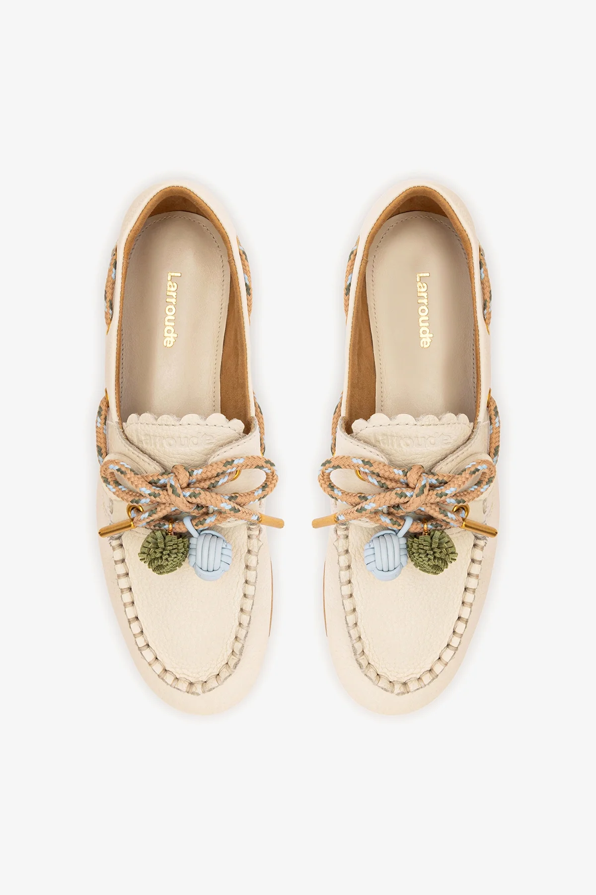 Cyprus Boat Shoe In Ivory Leather - Image 7
