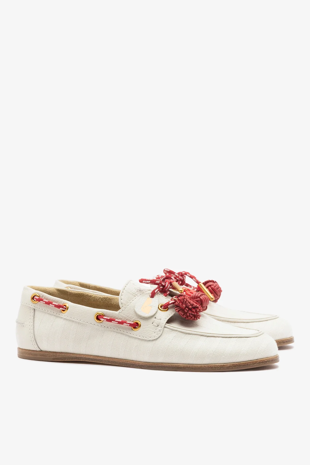 Cyprus Boat Shoe Ivory Striped Canva - Image 3