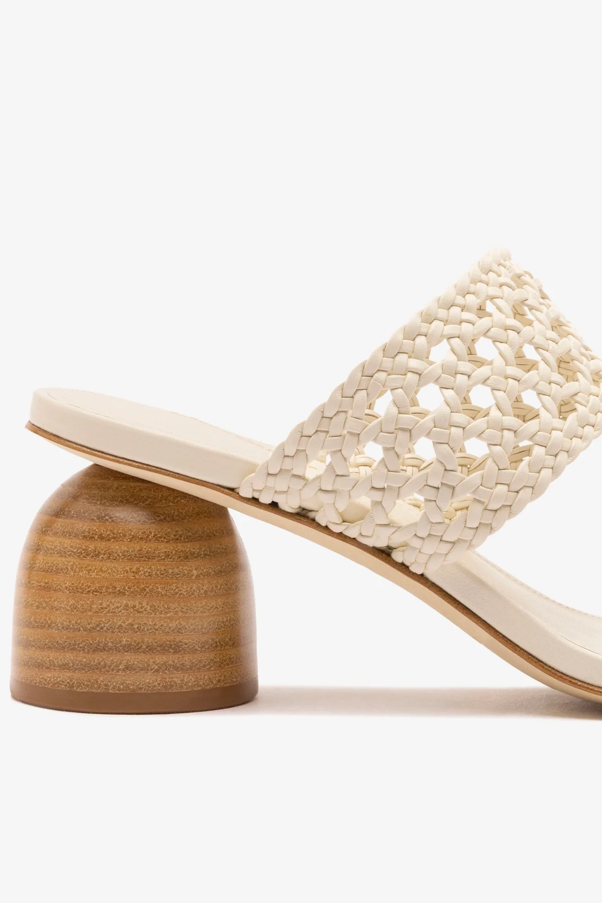 Dew Drop Macrame Sandal In Ivory Leather - Image 4