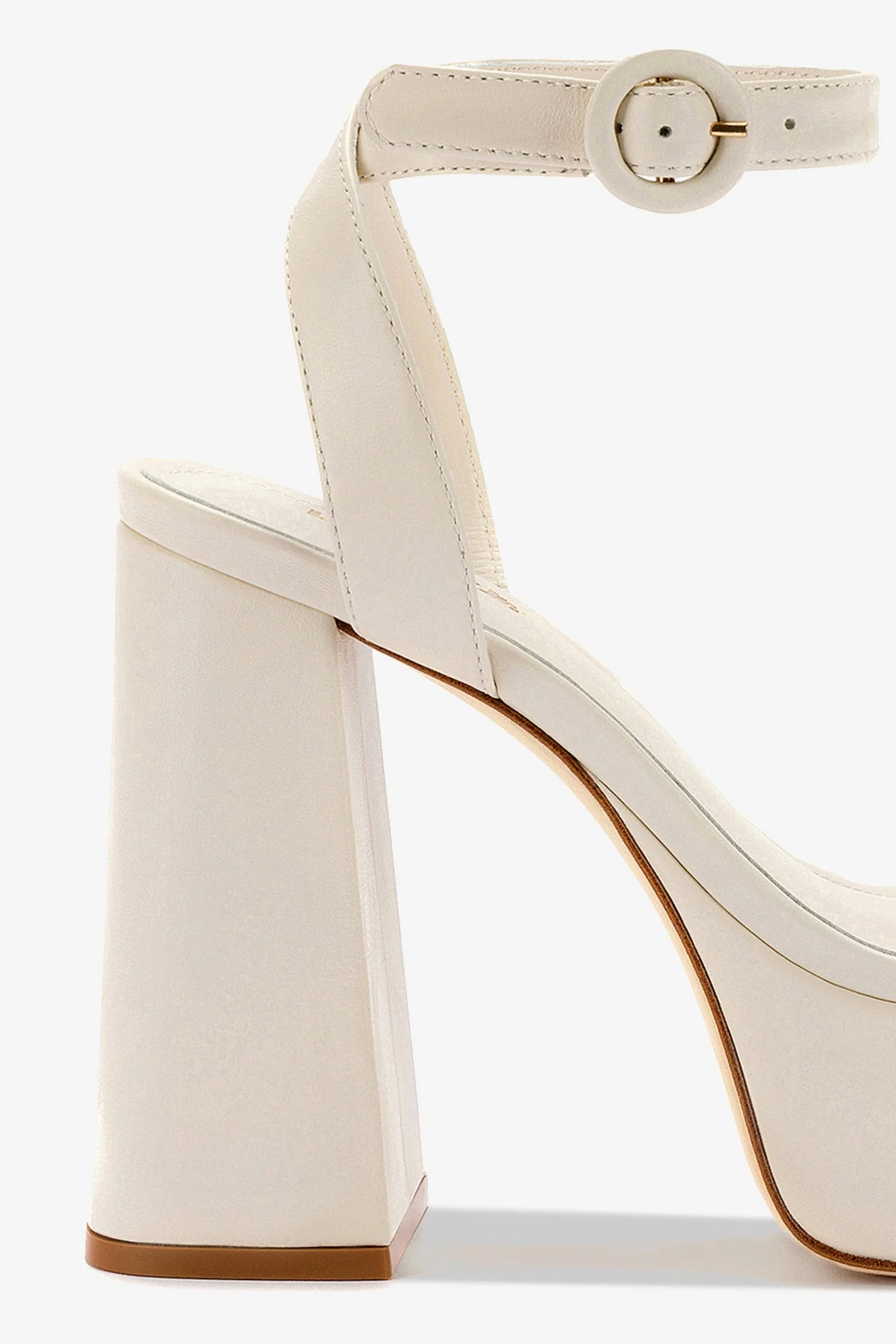 Dolly Sandal In Ivory Leather - Image 4