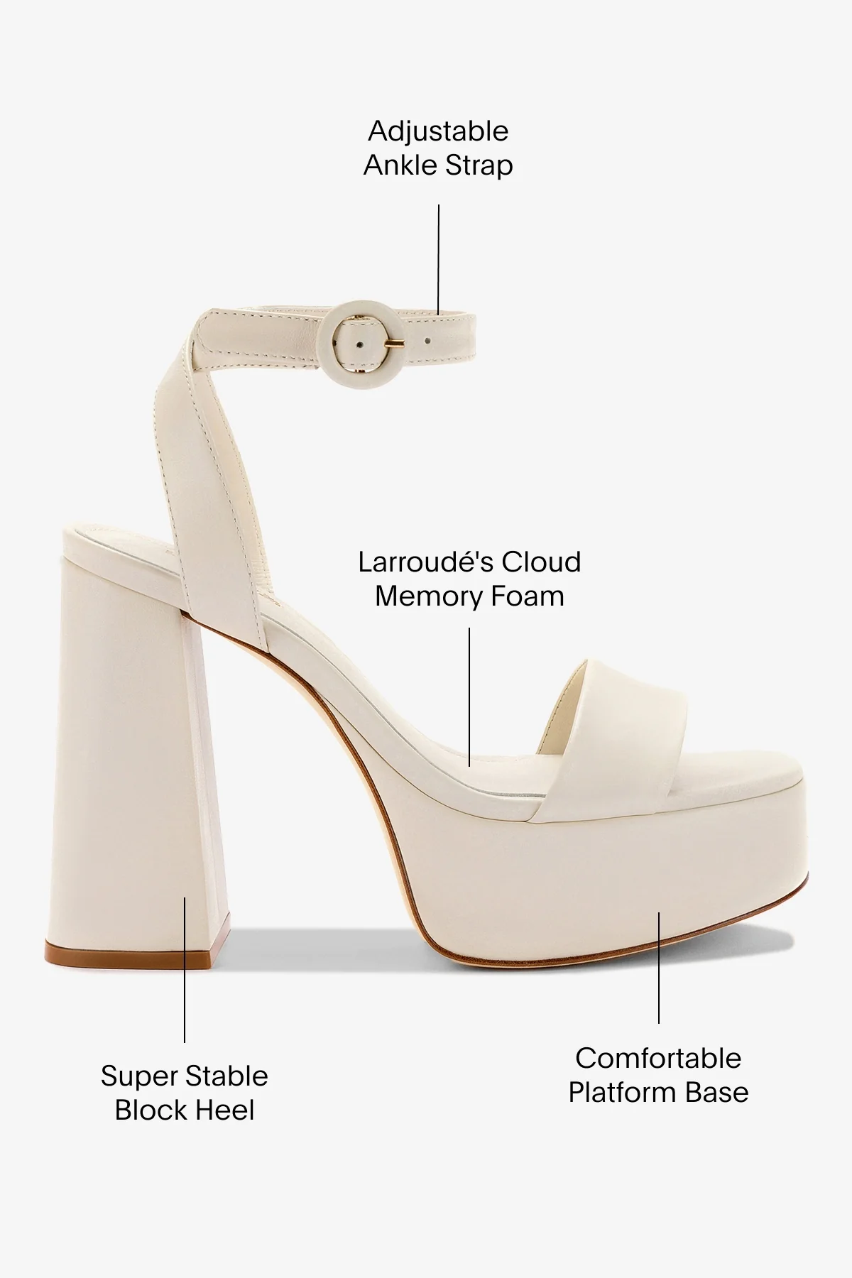 Dolly Sandal In Ivory Leather - Image 5
