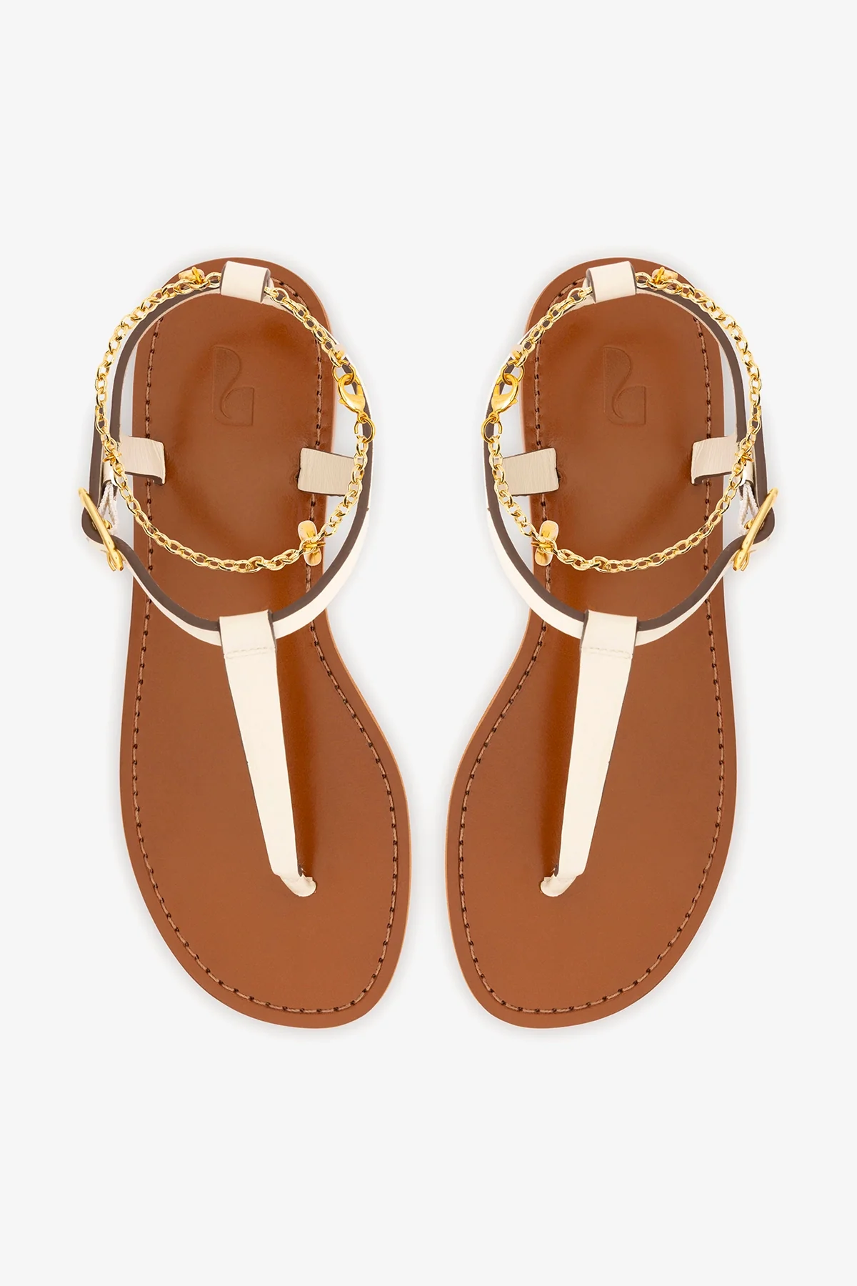 Gipsy Sandal In Ivory Vegetale Leather - Image 7