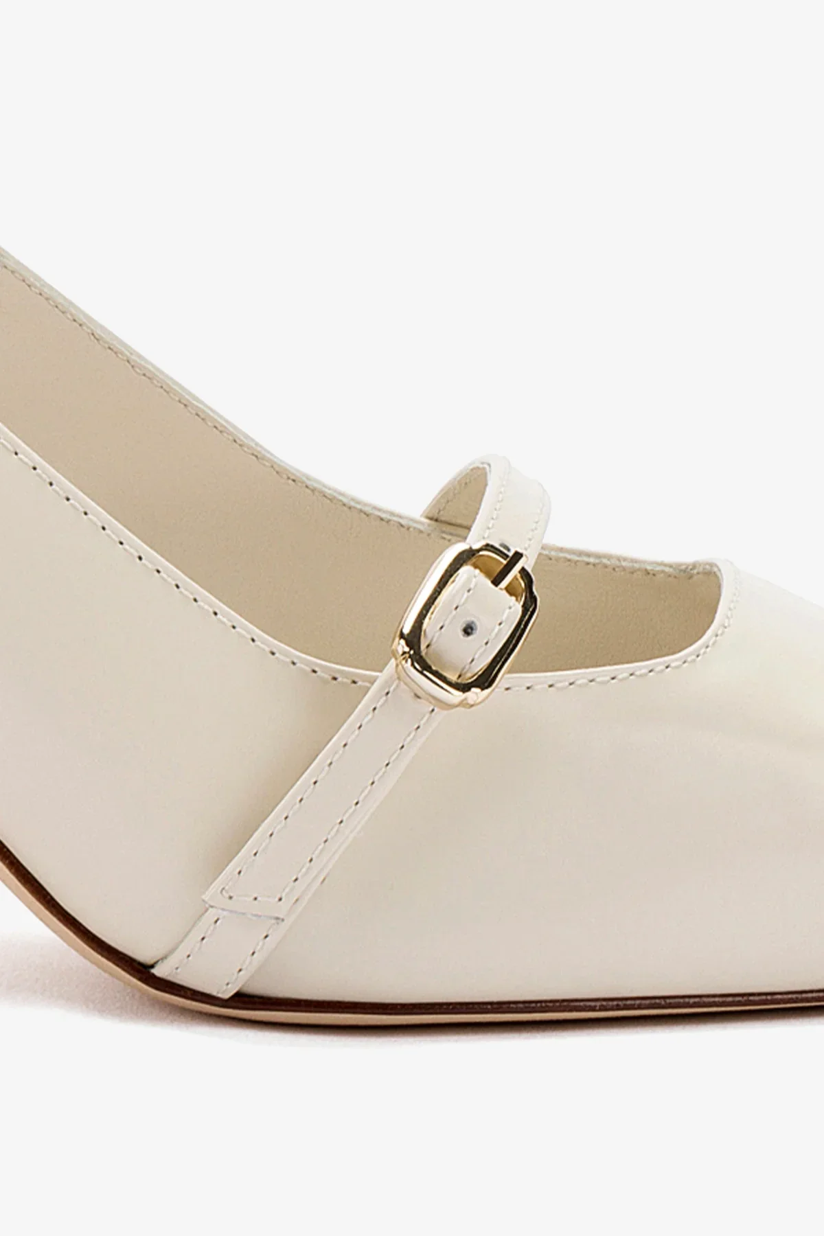 Ines Pump In Ivory Leather - Image 4