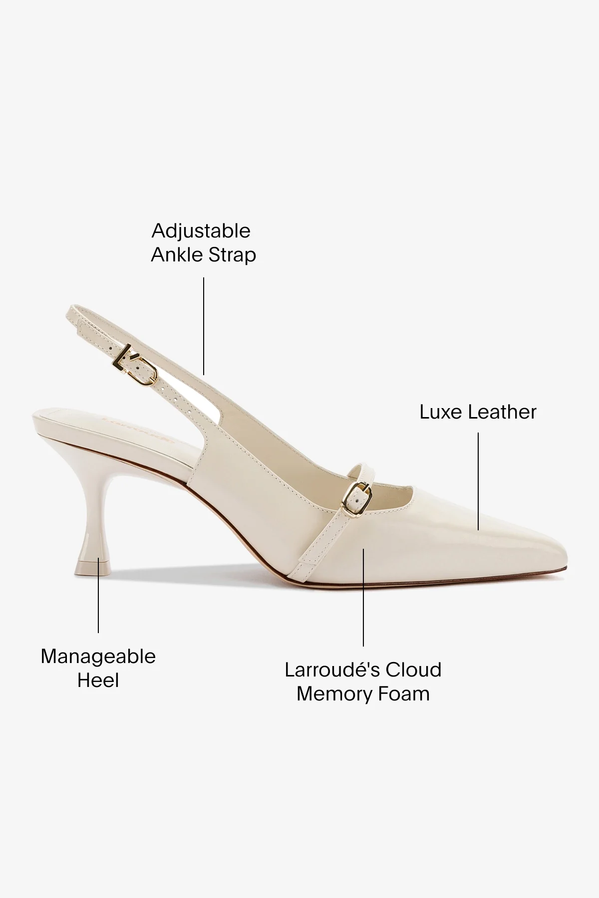 Ines Pump In Ivory Leather - Image 5