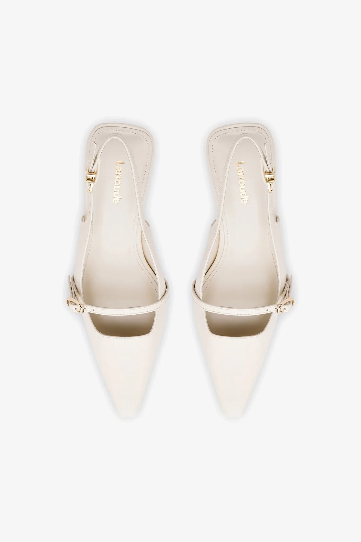 Ines Pump In Ivory Leather - Image 7