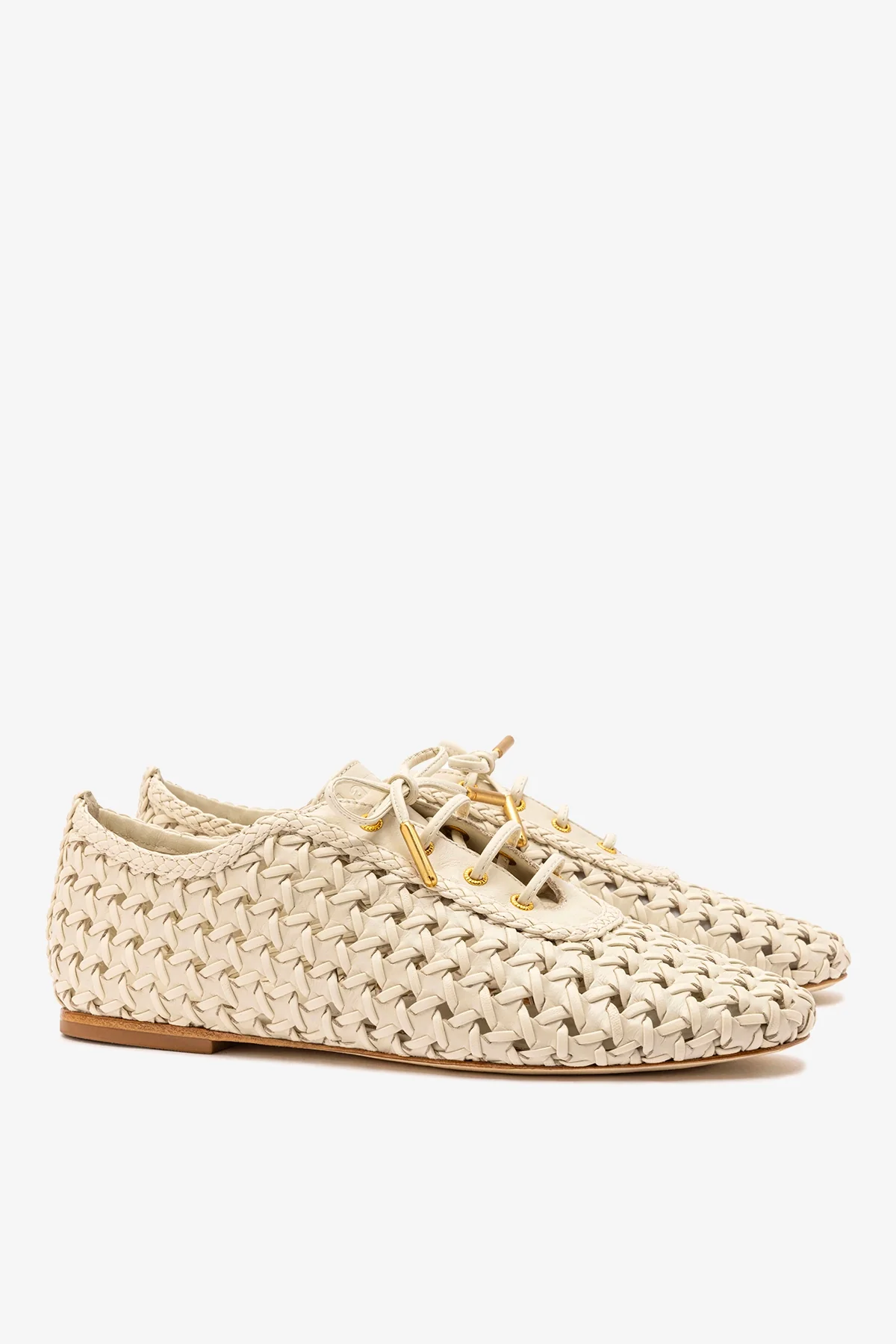 Liza Macrame Sneaker In Ivory Leather - Image 3