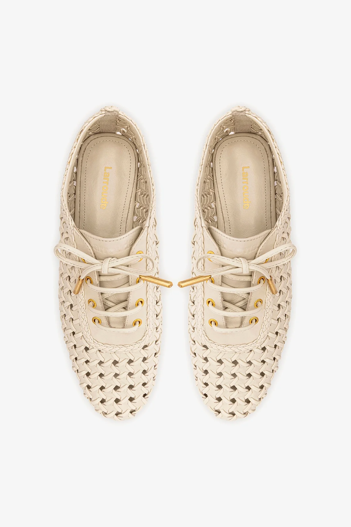 Liza Macrame Sneaker In Ivory Leather - Image 7