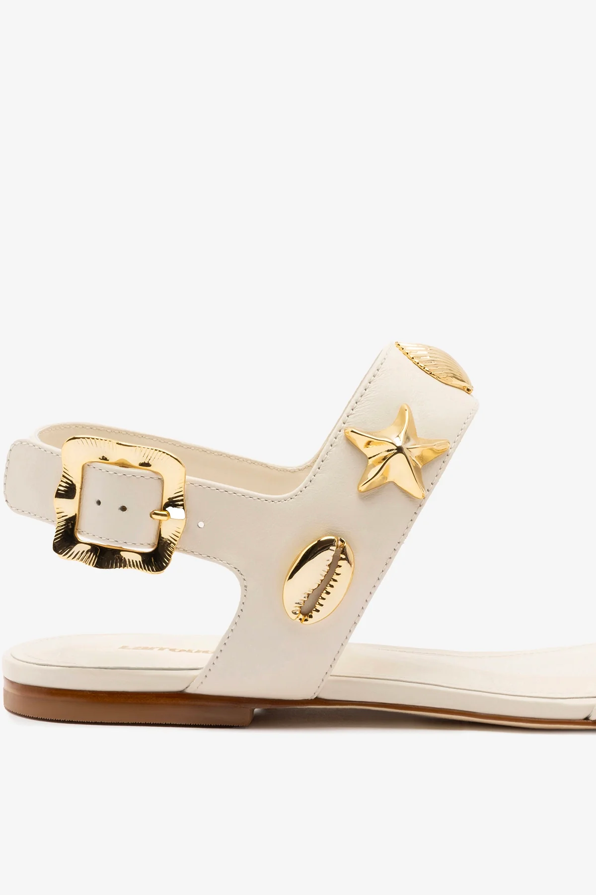 Madison Flat Sandal Ivory Leather - Image 3