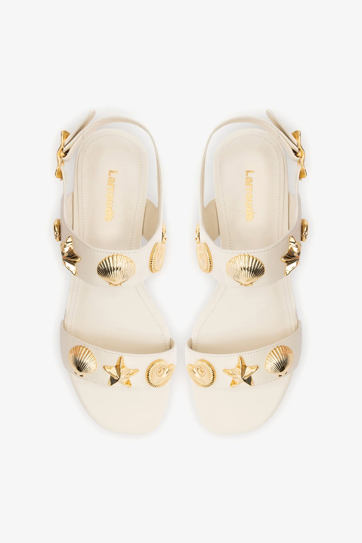 Madison Flat Sandal Ivory Leather - Image 4