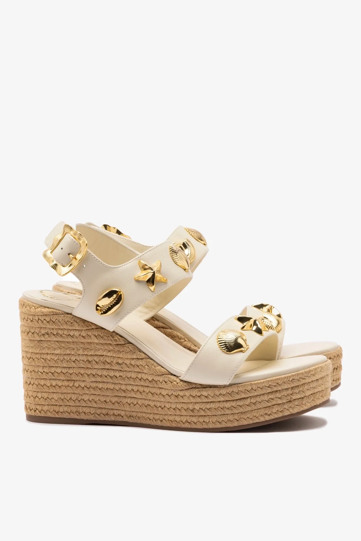 Madison Hi Espadrille In Ivory Saffiano - Image 3