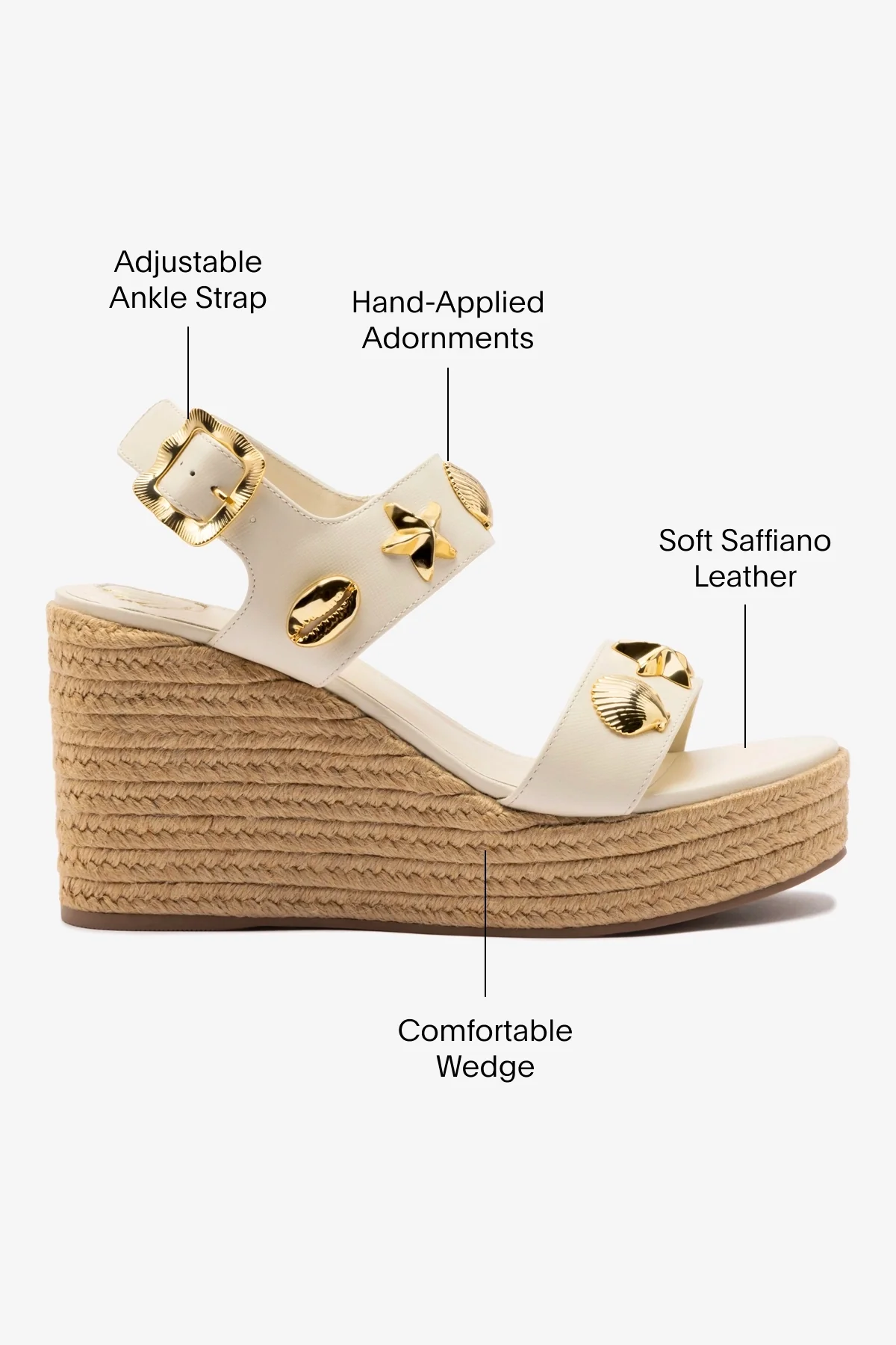 Madison Hi Espadrille In Ivory Saffiano - Image 5