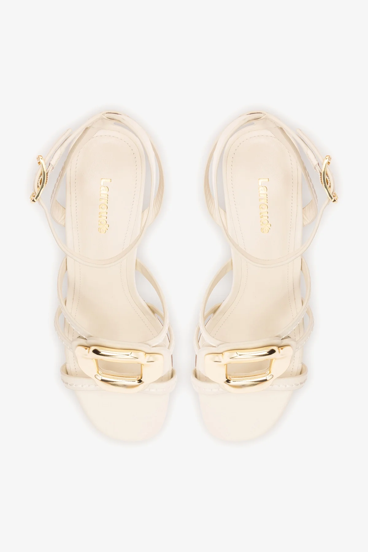 Margherita Block Sandal Ivory Leather - Image 7