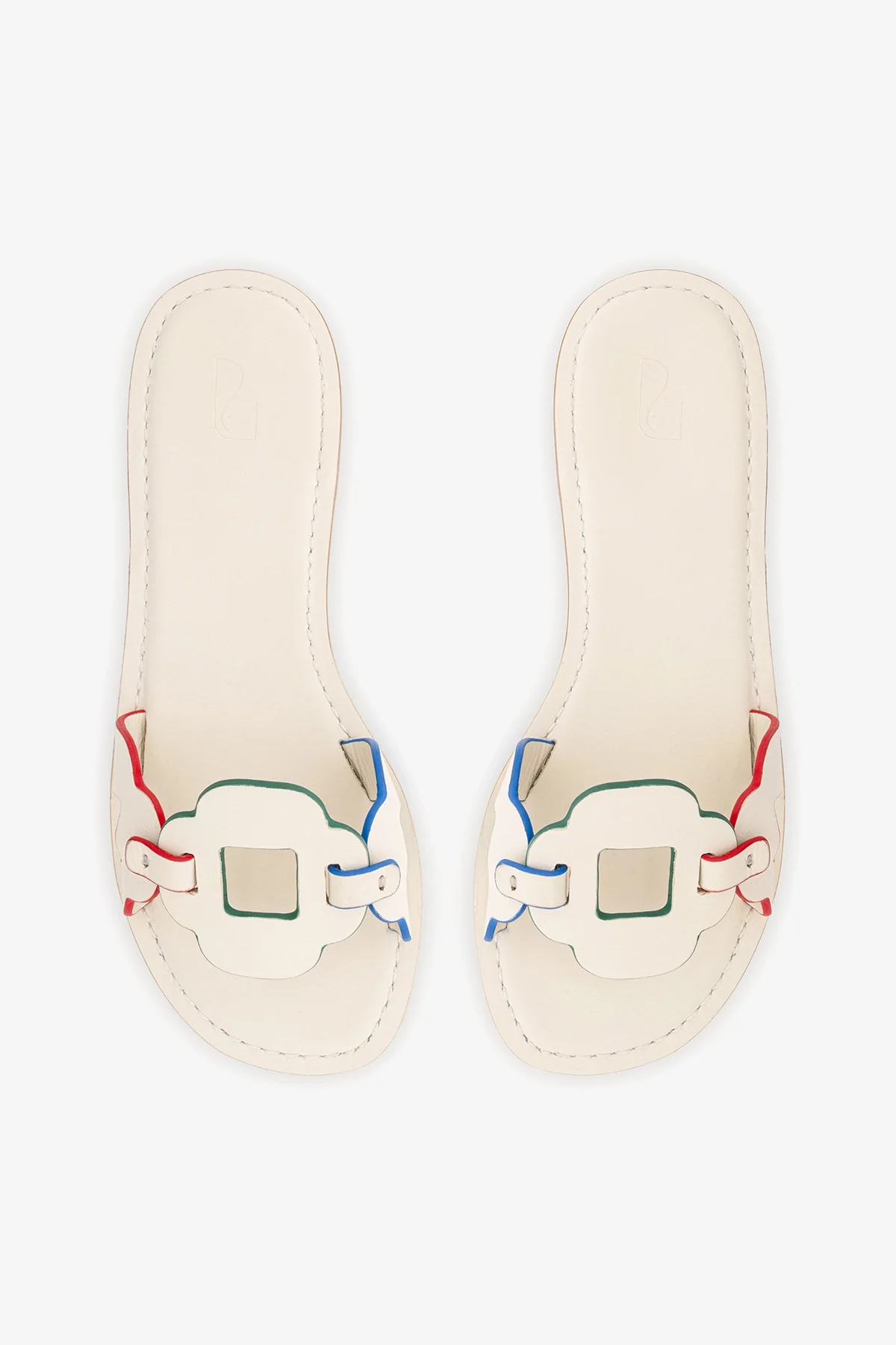Margherita Slide In Ivory Leather - Image 6