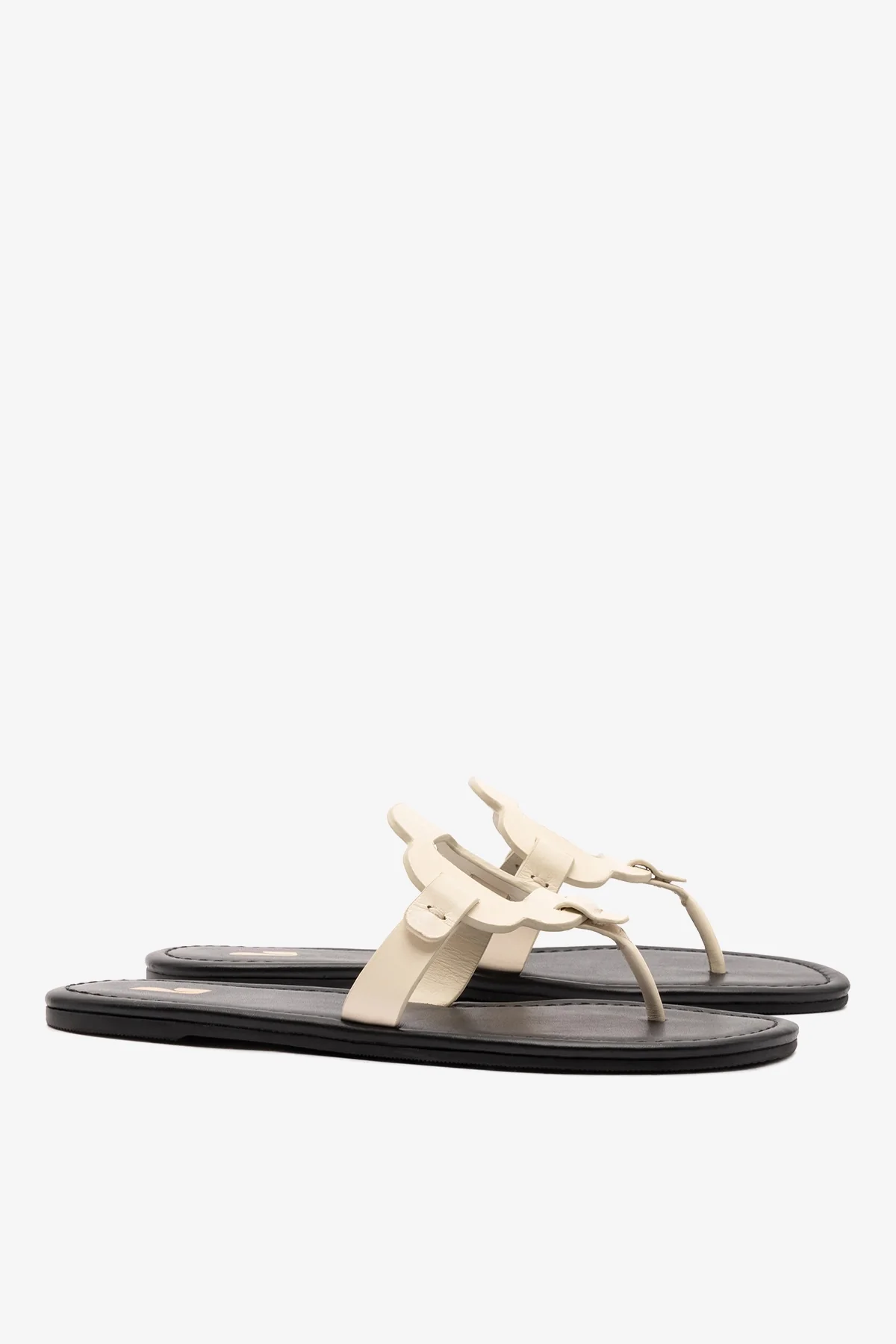 Margherita Thong Sandal In Ivory Leather - Image 3