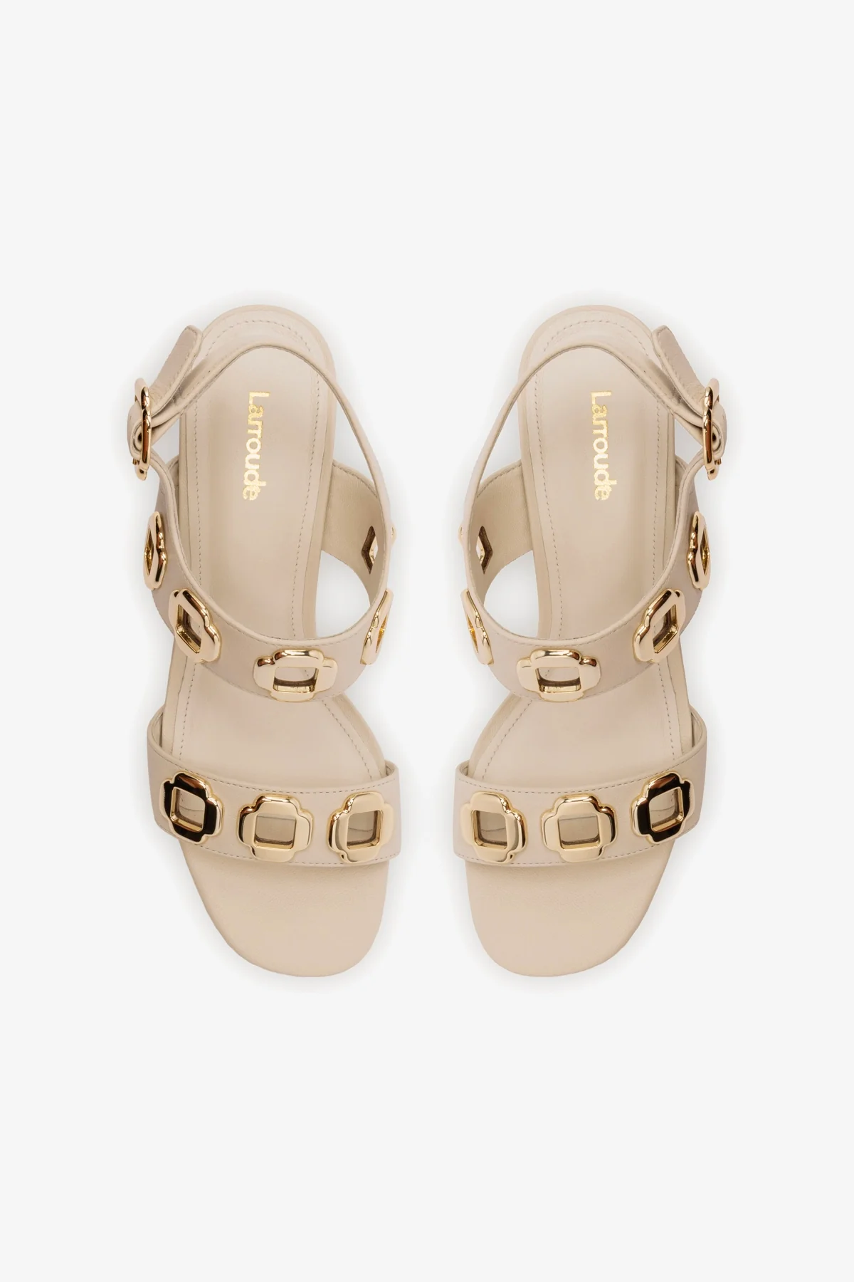 Milan Flat Sandal In Ivory Leather - Image 5