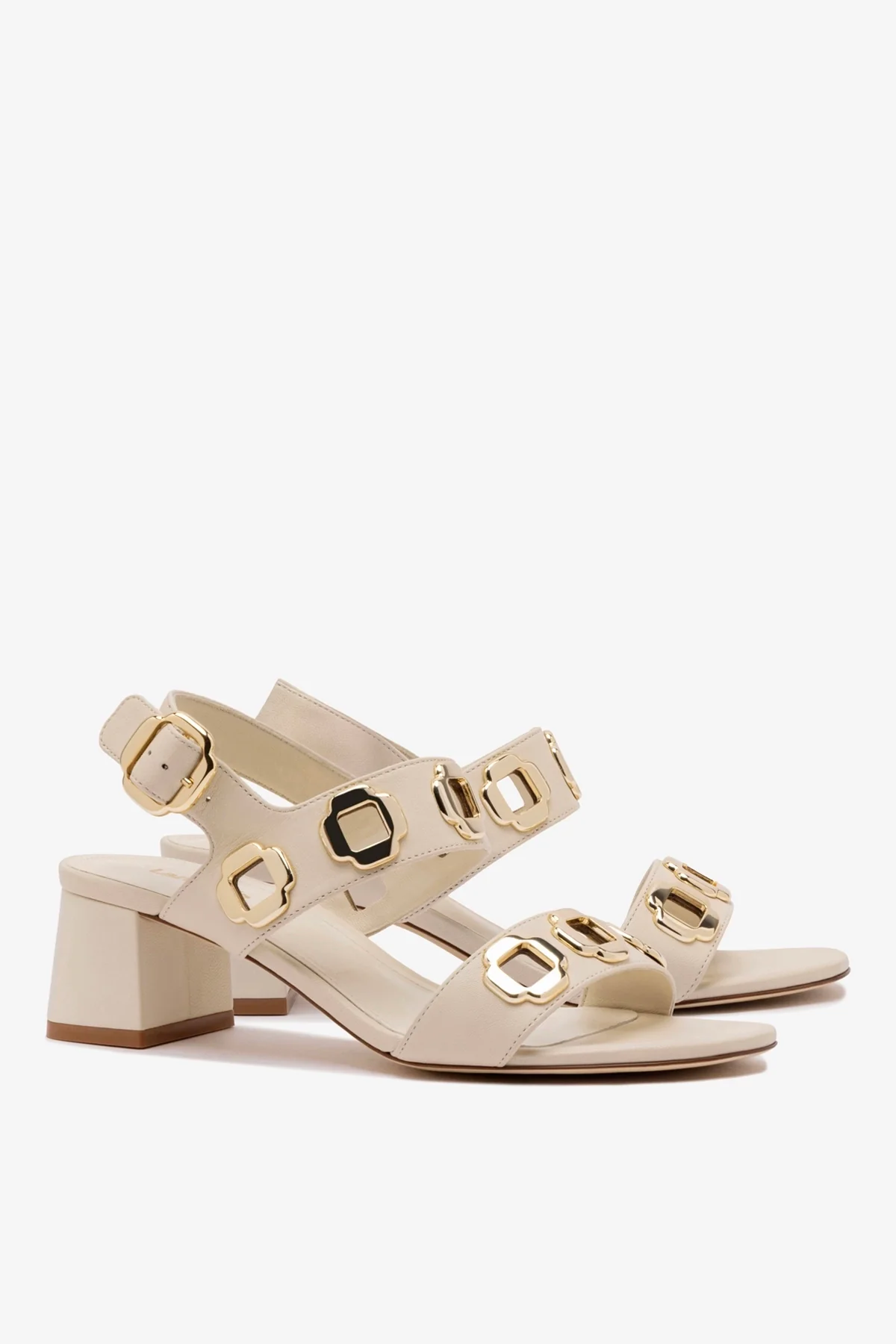 Milan Sandal In Ivory Leather - Image 3