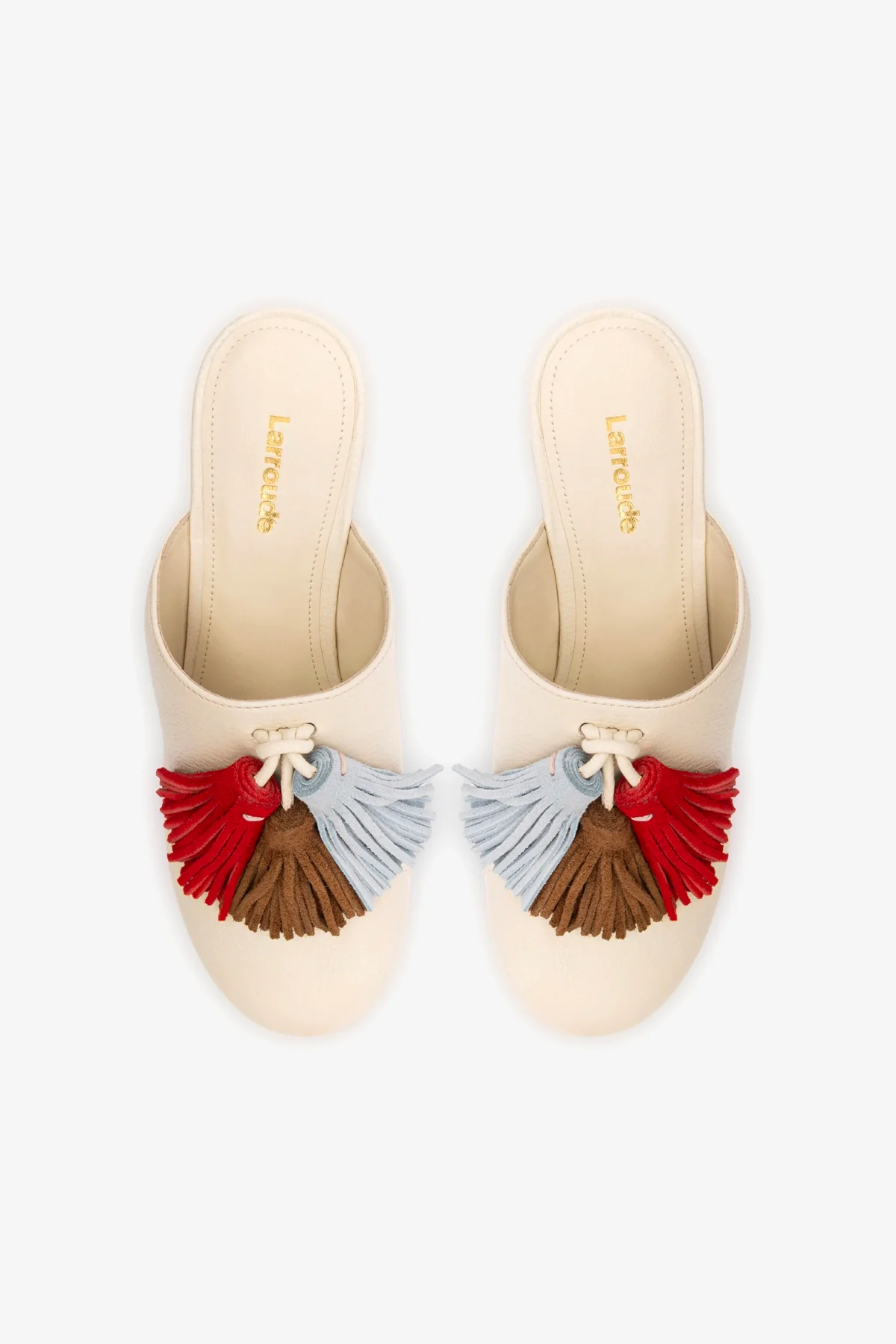 Miso Wooden Tassel Clog In Ivory Leather - Image 7