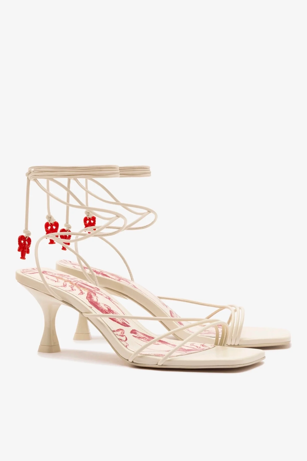 Nadia Sandal In Ivory Leather - Image 3