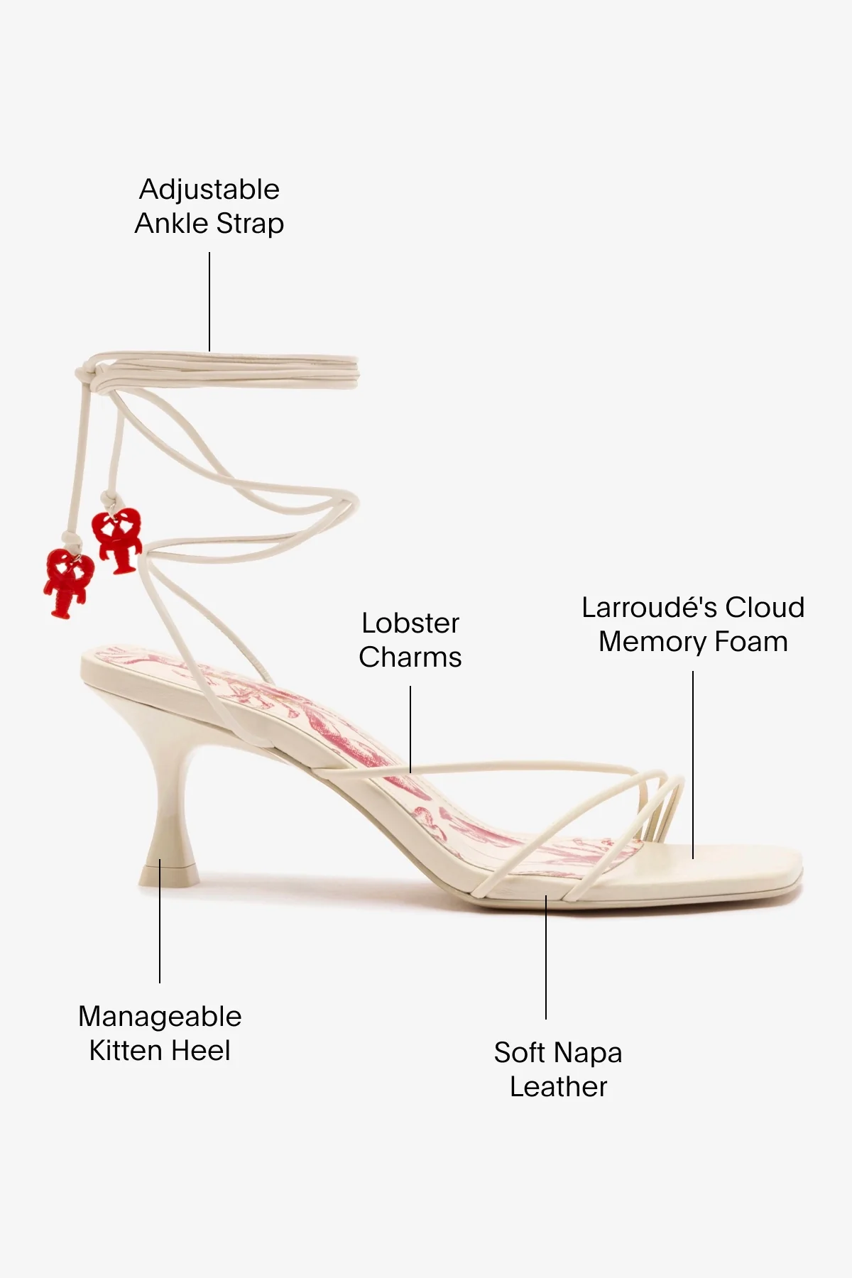 Nadia Sandal In Ivory Leather - Image 5