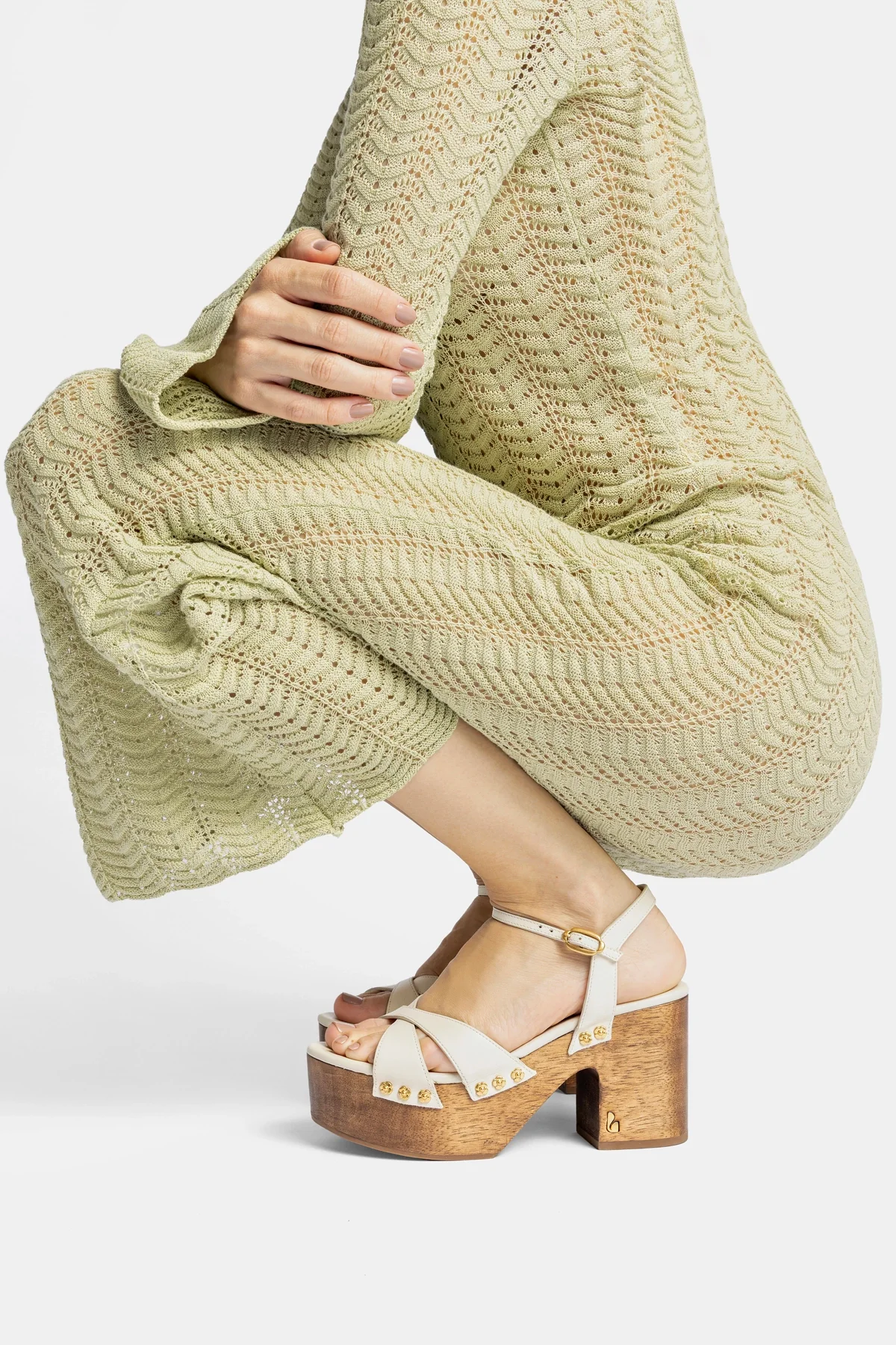 Talitha Sandal In Ivory Leather - Image 2