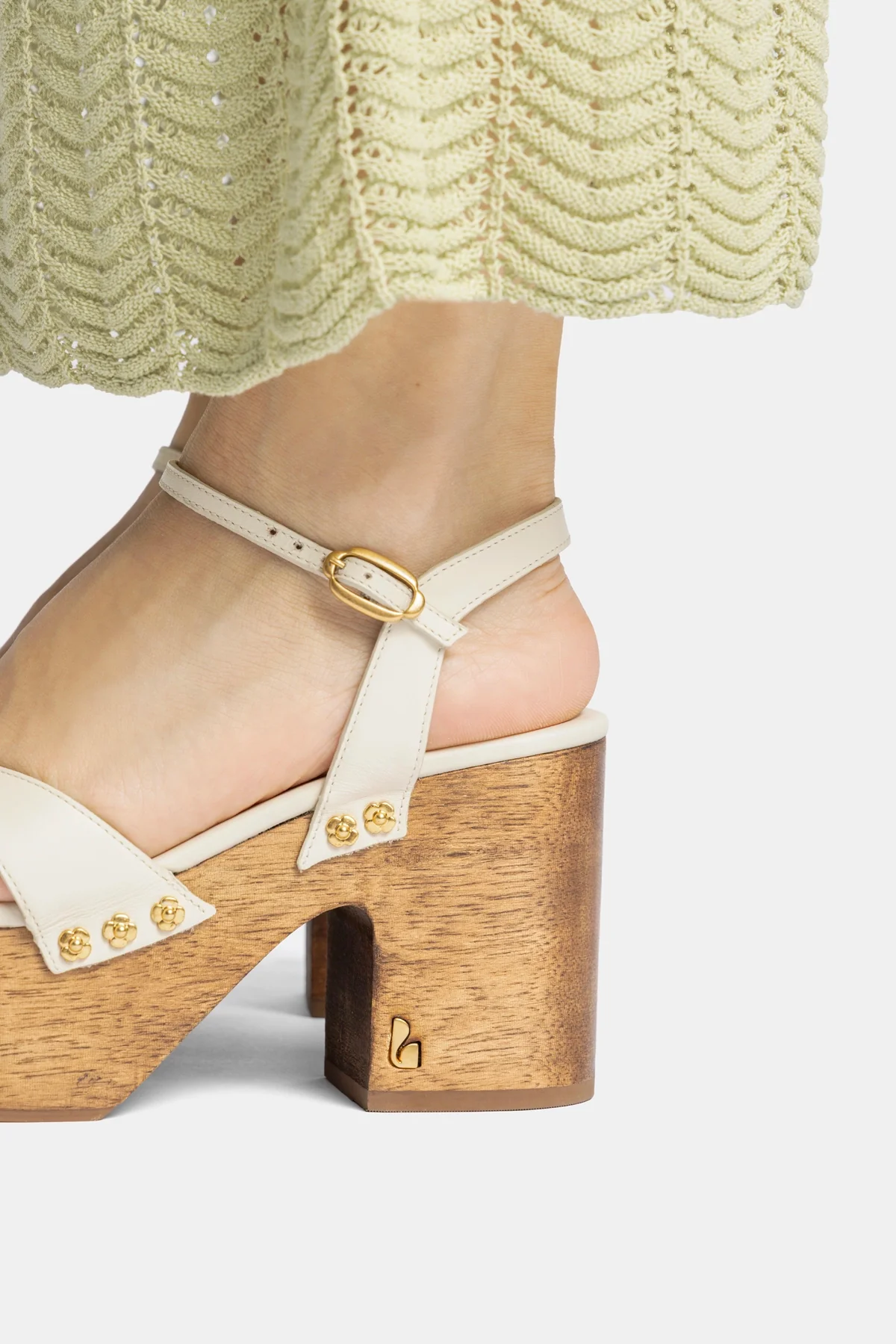 Talitha Sandal In Ivory Leather - Image 5