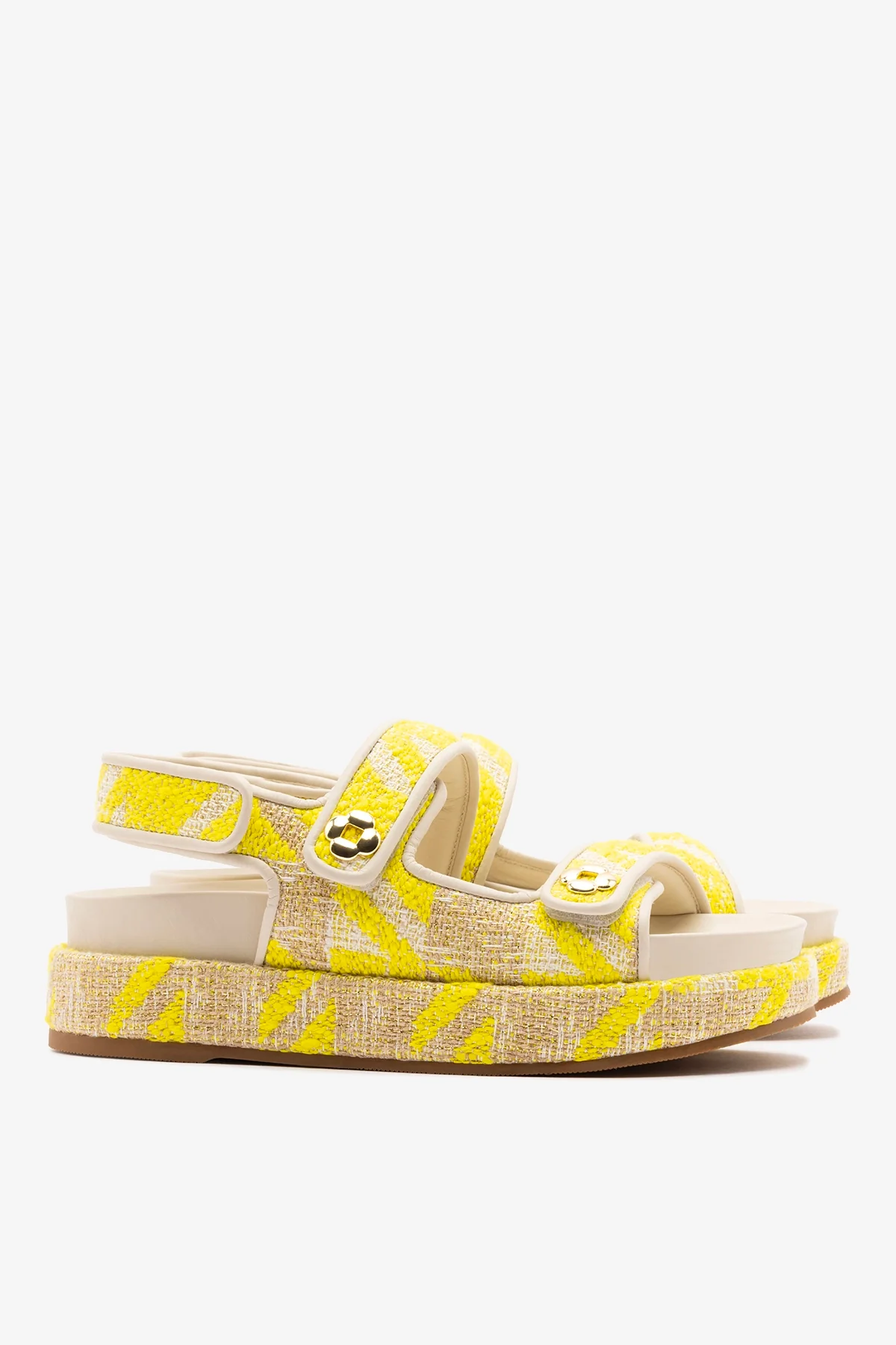 Jetty Sandal Yellow Printed Fabric - Image 3
