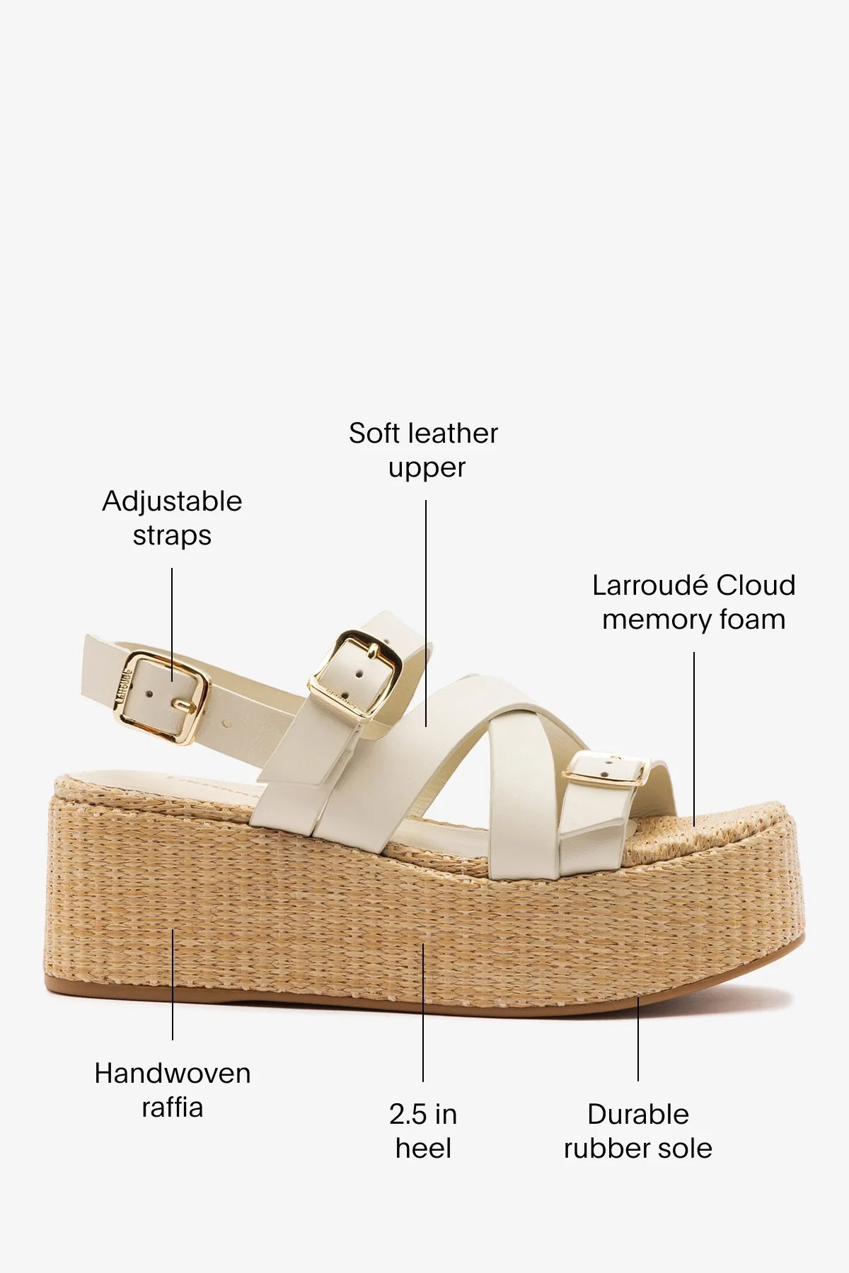 Patti Flatform Ivory Leather - Image 5