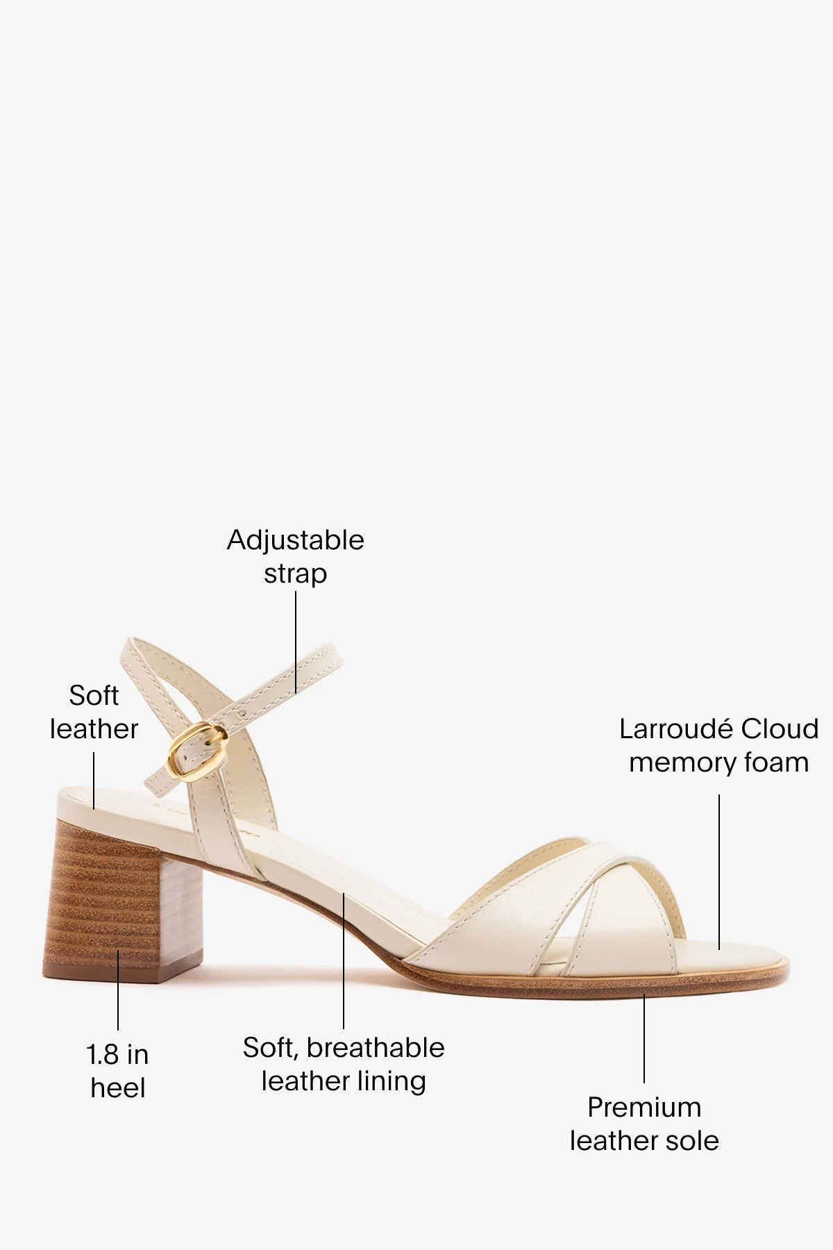 Roma Sandal Ivory Leather - Image 5