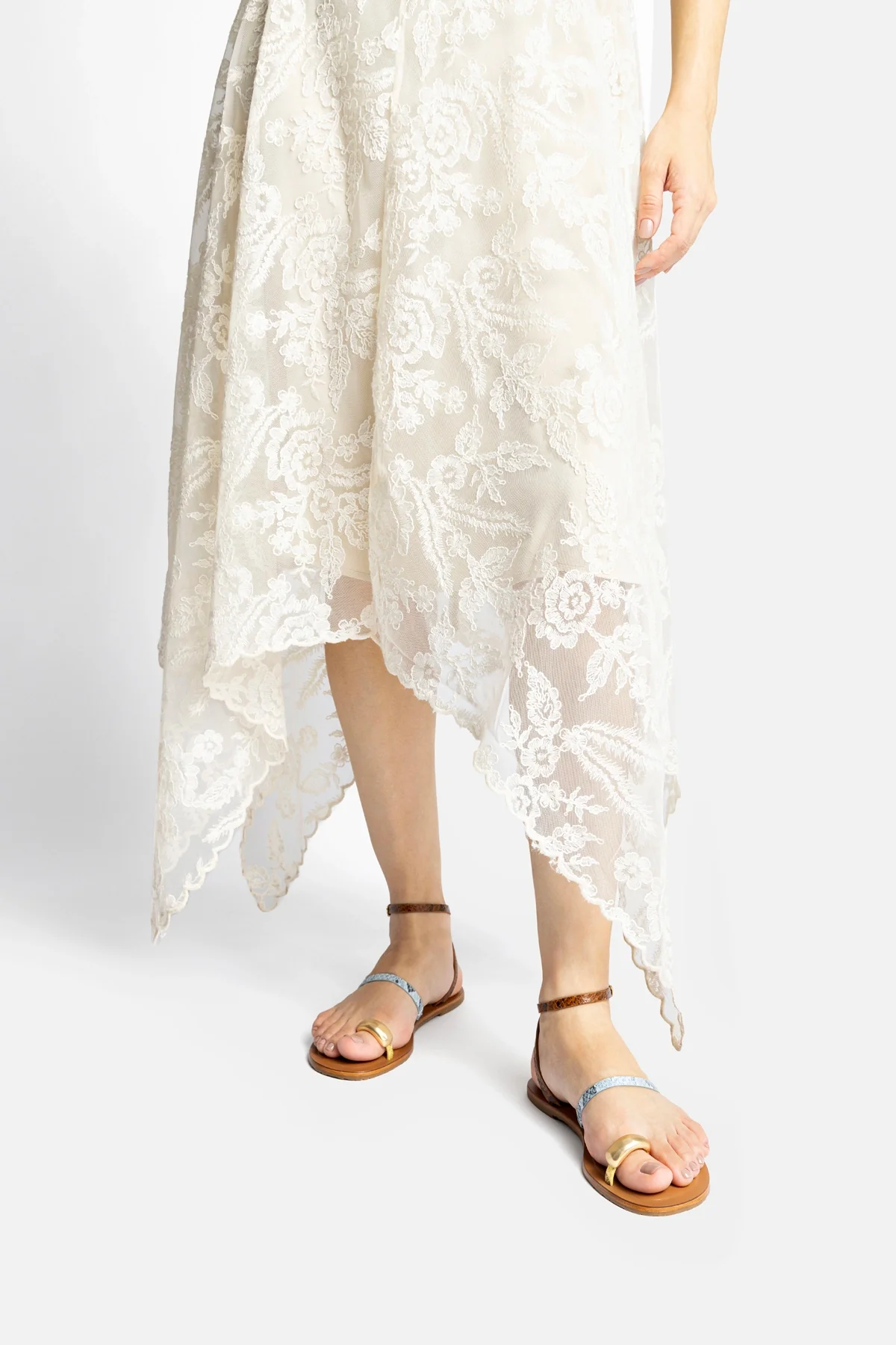 Biarritz Flat Sandal In Lemonade, Maya and Oud Python Embossed Leather - Image 6