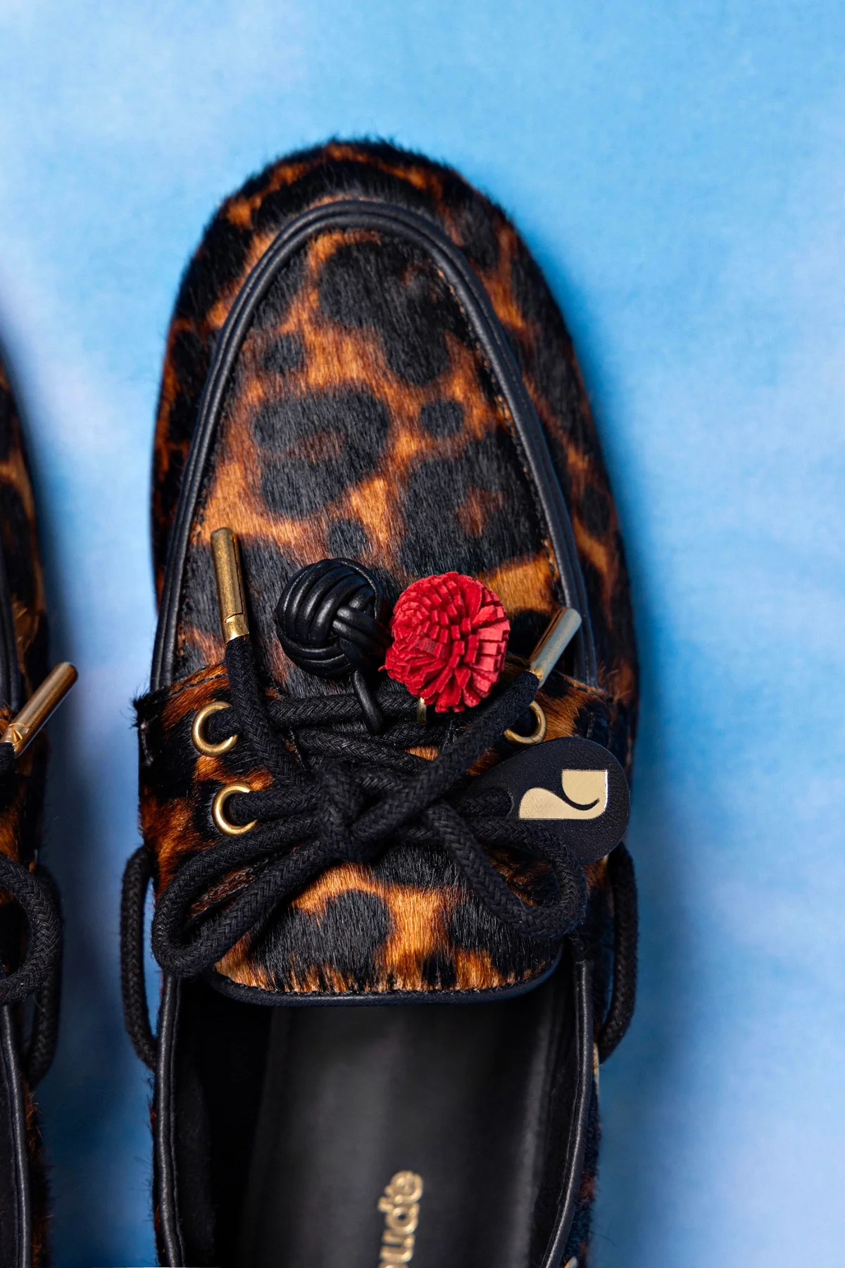Cyprus Boat Shoe In Leopard Print Calf Hair Leather - Image 2