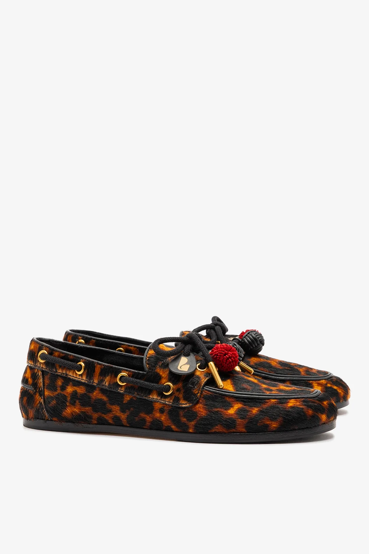 Cyprus Boat Shoe In Leopard Print Calf Hair Leather - Image 3