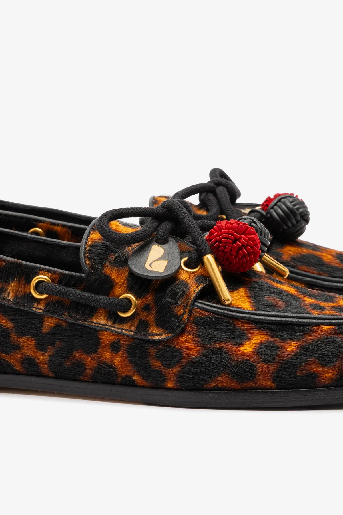 Cyprus Boat Shoe In Leopard Print Calf Hair Leather - Image 4