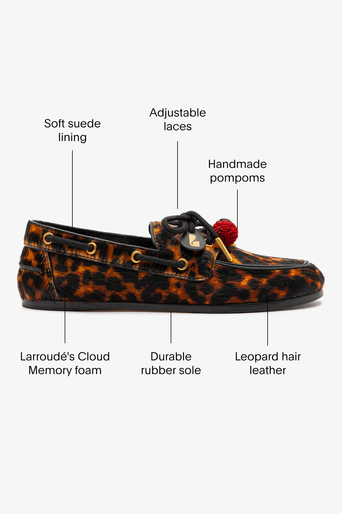 Cyprus Boat Shoe In Leopard Print Calf Hair Leather - Image 5