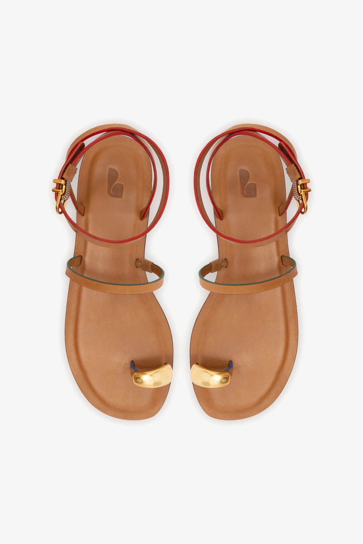Biarritz Flat Sandal In Light Caramel Leather - Image 7