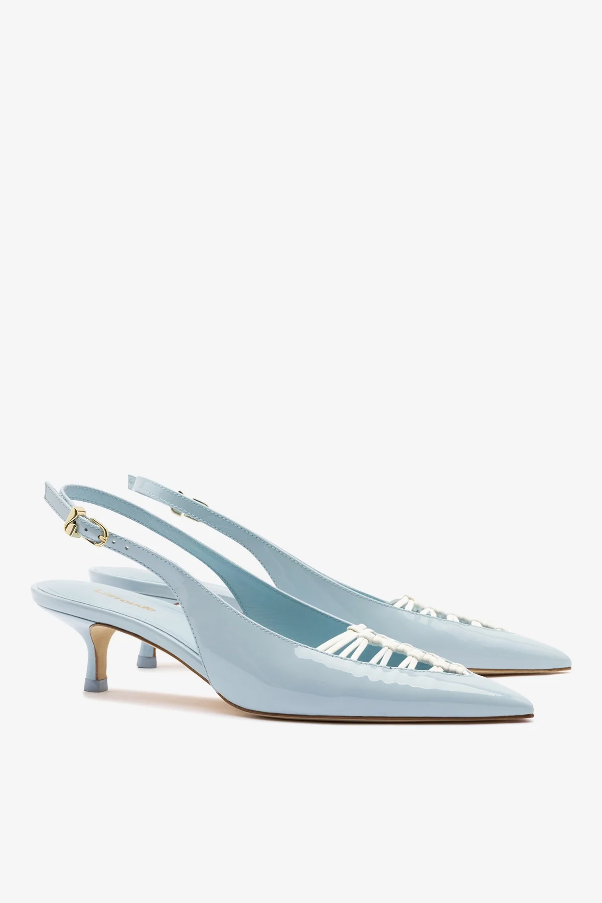Nara Pump In Maya Patent Leather and White Leather - Image 3