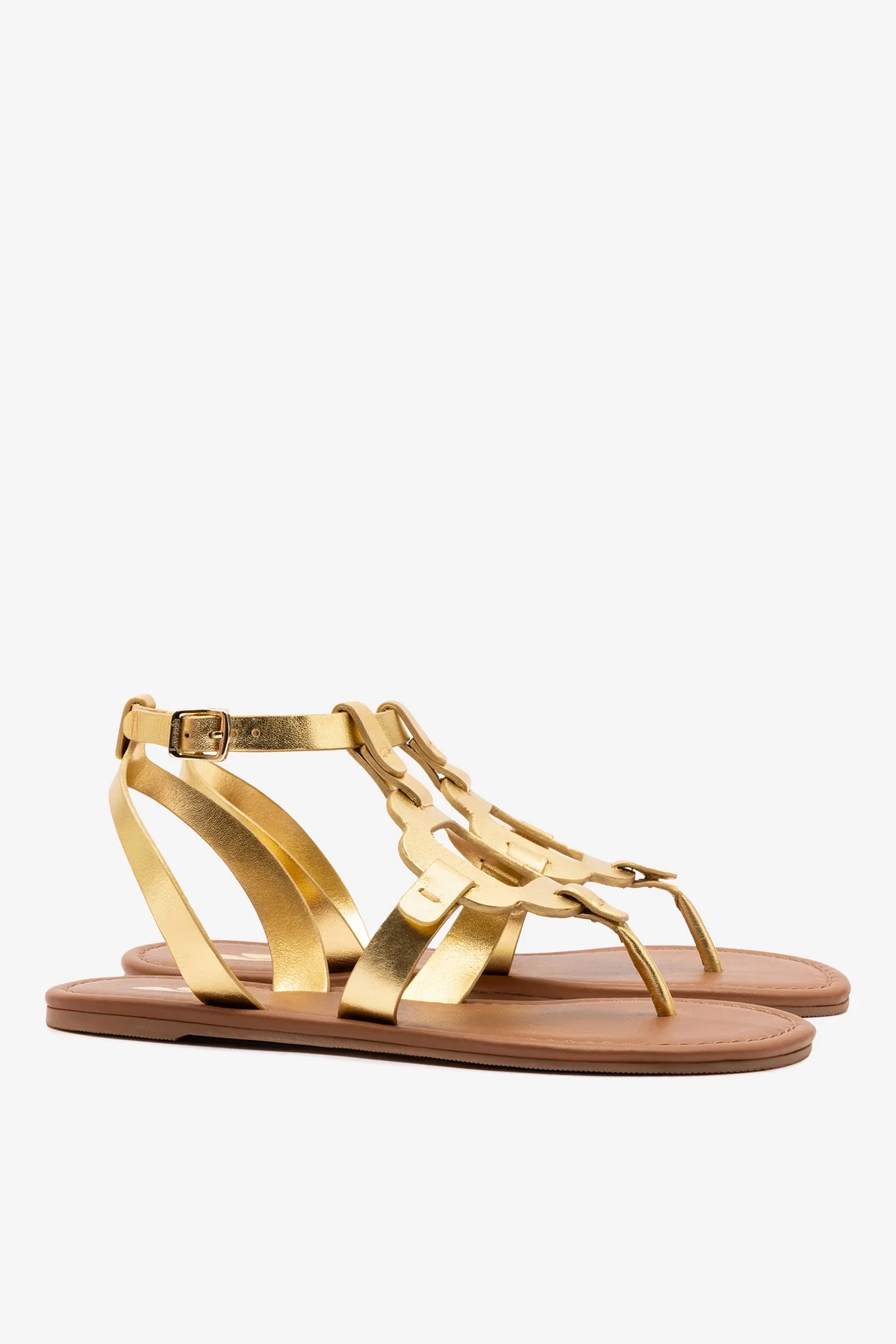 Margherita Sandal In Metallic Gold Leather - Image 3