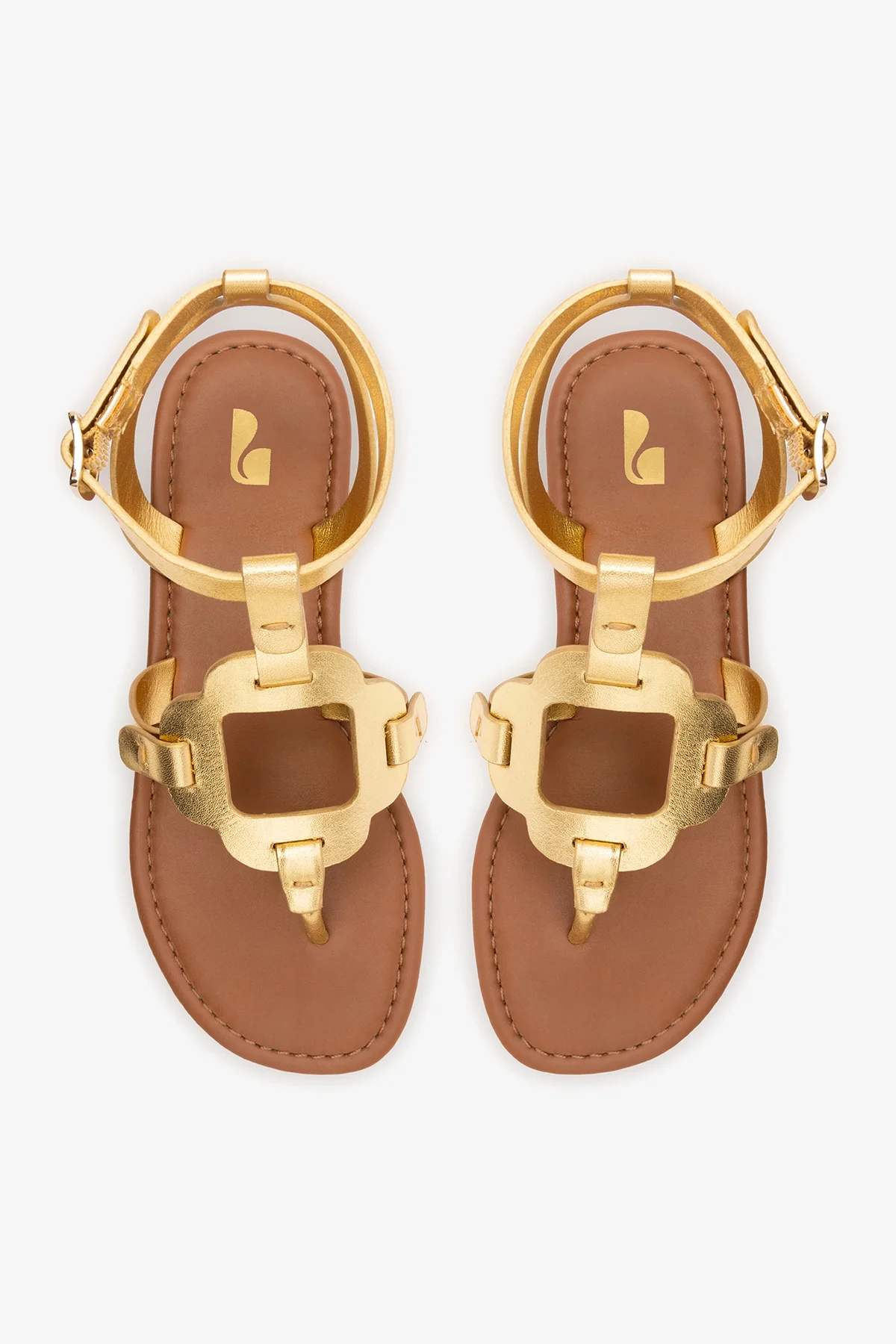 Margherita Sandal In Metallic Gold Leather - Image 6