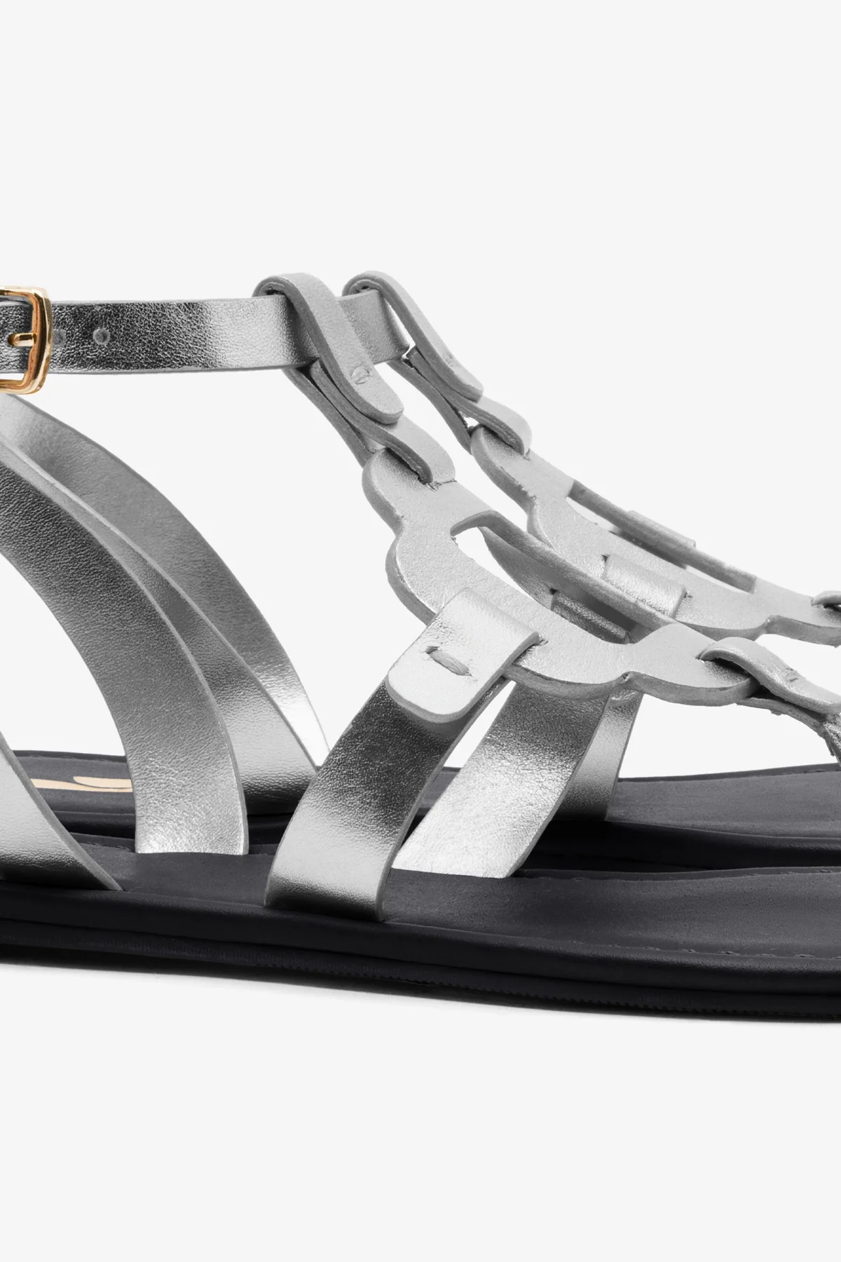 Margherita Sandal In Metallic Silver Leather - Image 4