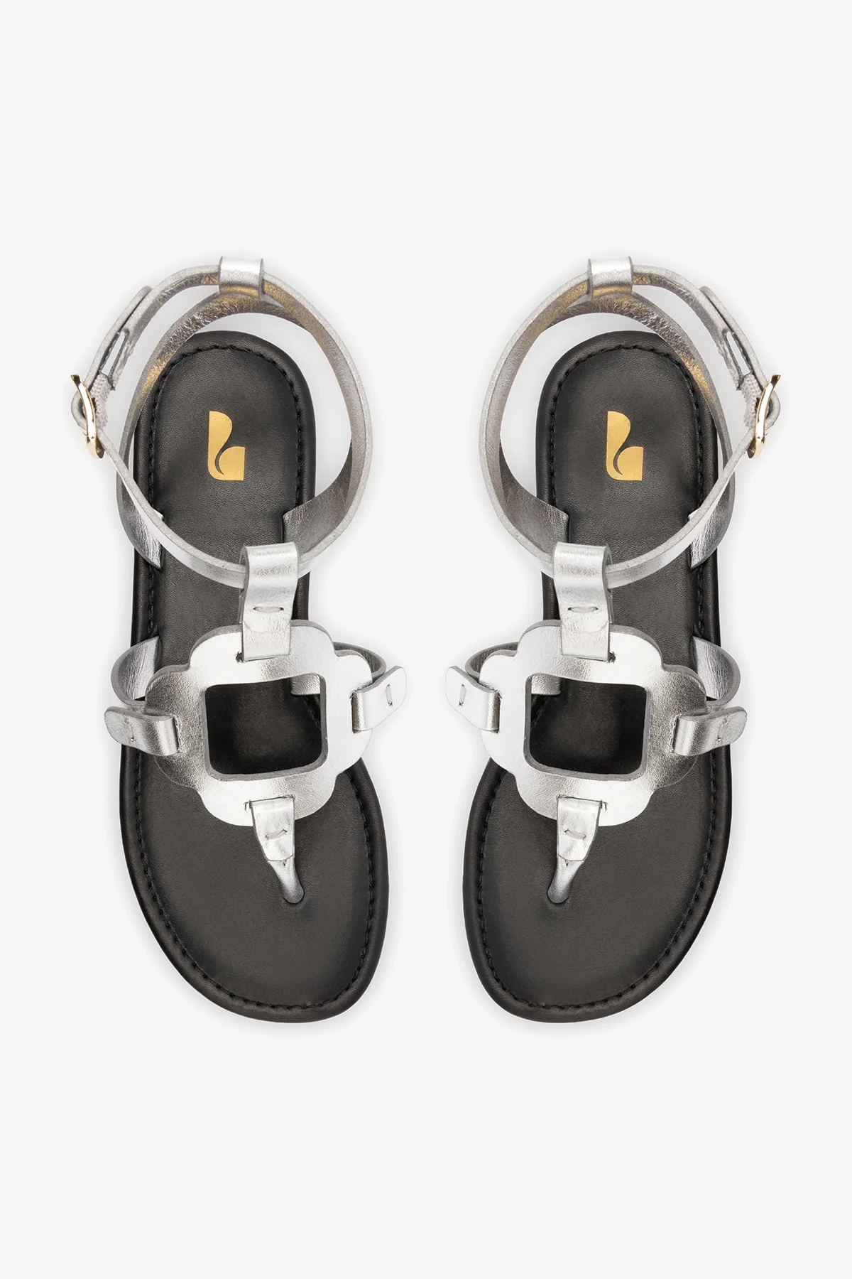 Margherita Sandal In Metallic Silver Leather - Image 6