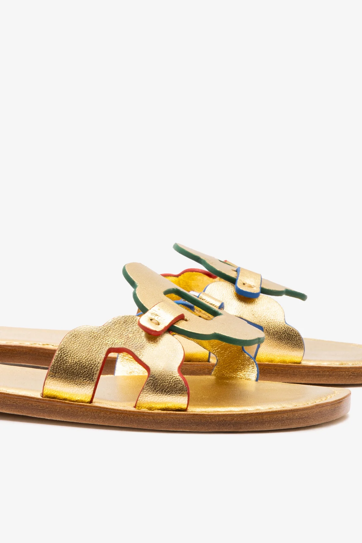 Margherita Slide In Metallic Gold Leather - Image 4