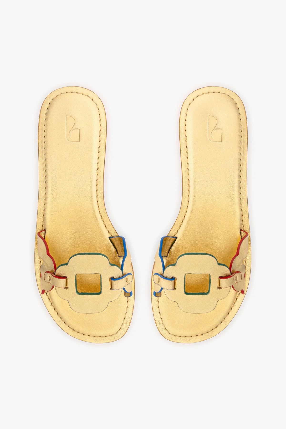 Margherita Slide In Metallic Gold Leather - Image 5