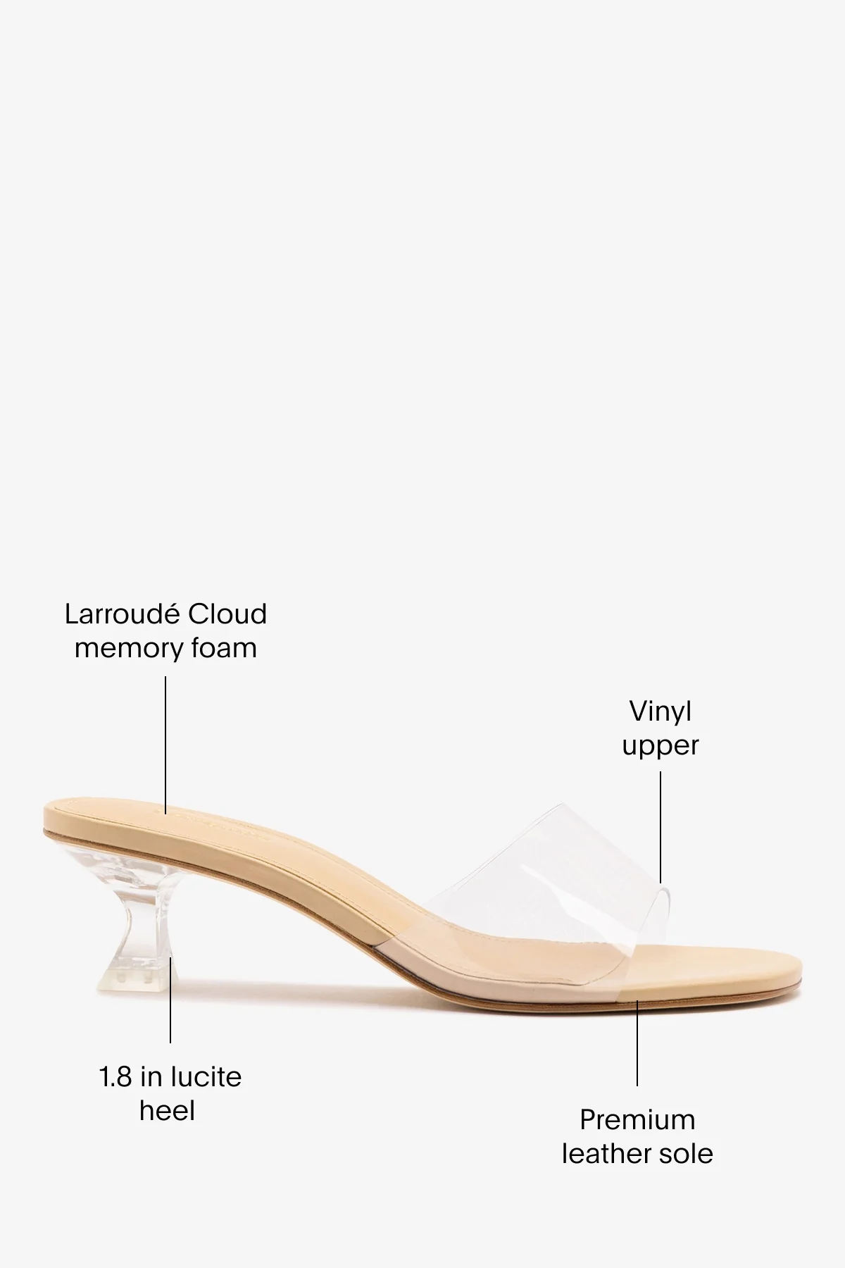Vivi Lucite Clear Mule Sand Leather - Image 5