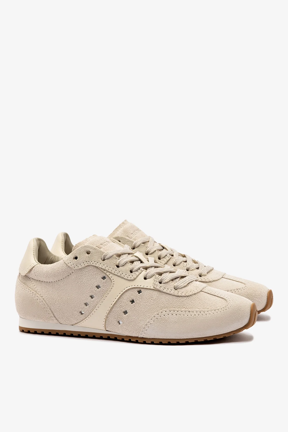Stella Sneaker In Mushroom Grey Suede and Ivory Leather - Image 3